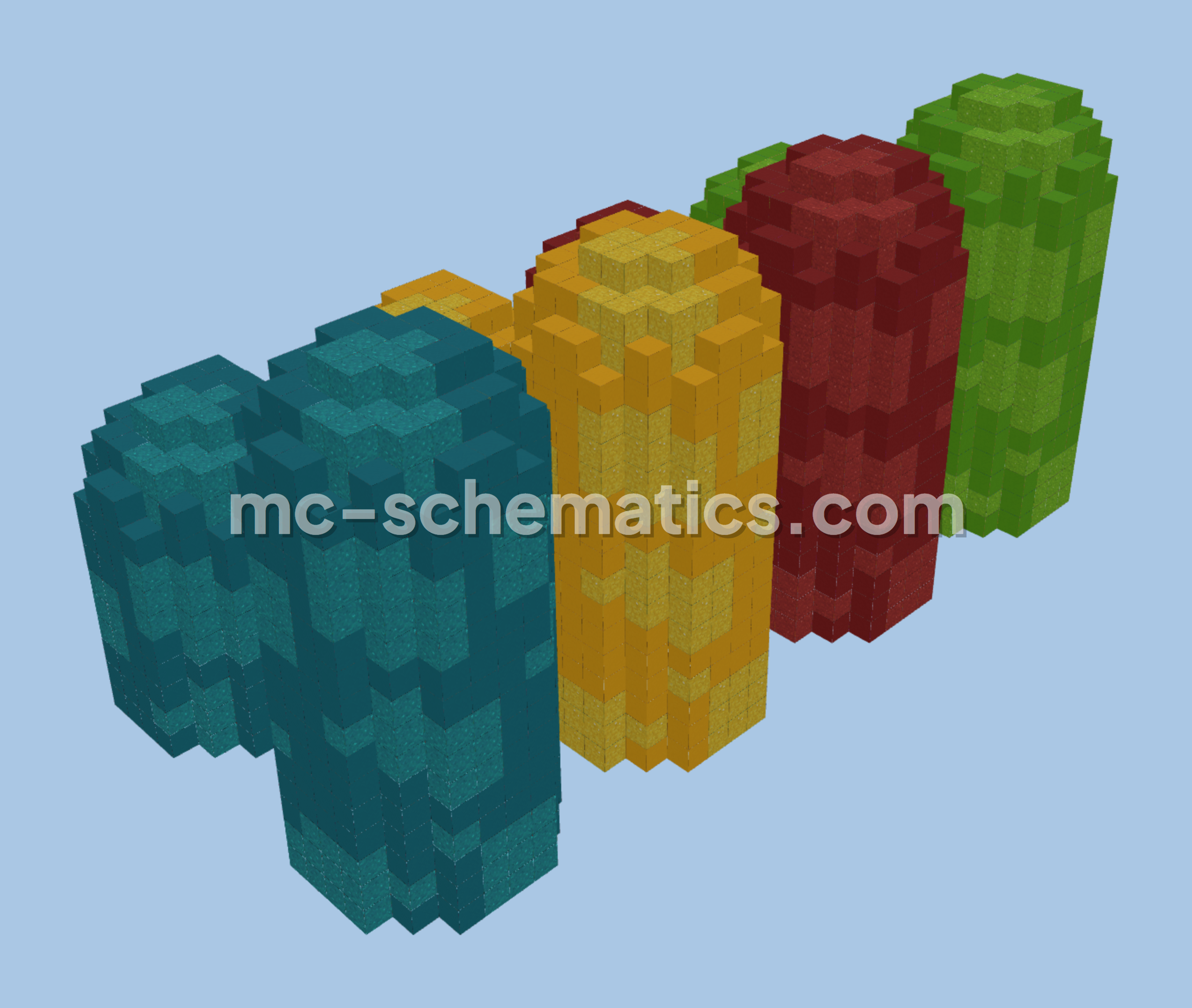 Mario's World Pillars Structure Minecraft schematic preview
