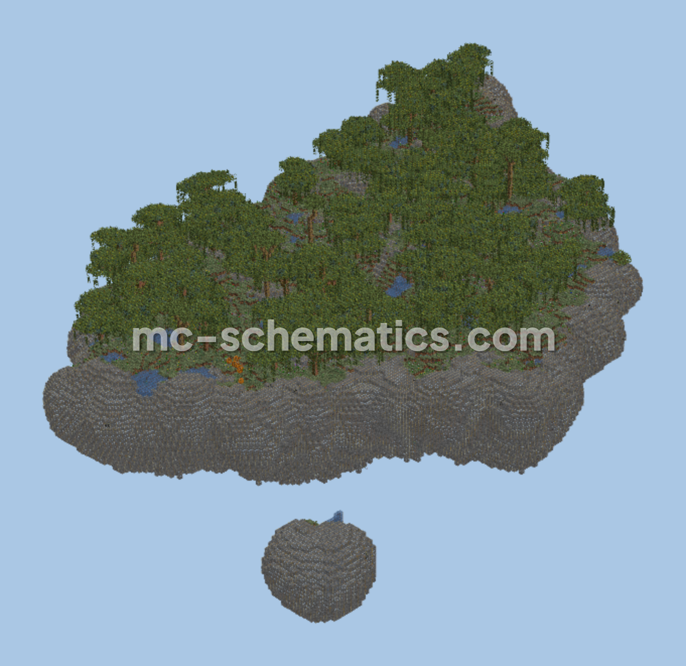 Massive Floating Island Structure Minecraft schematic preview