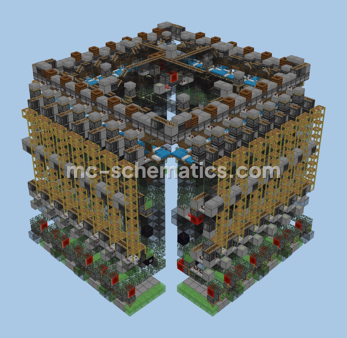 Massive Iron Farm Design Minecraft schematic