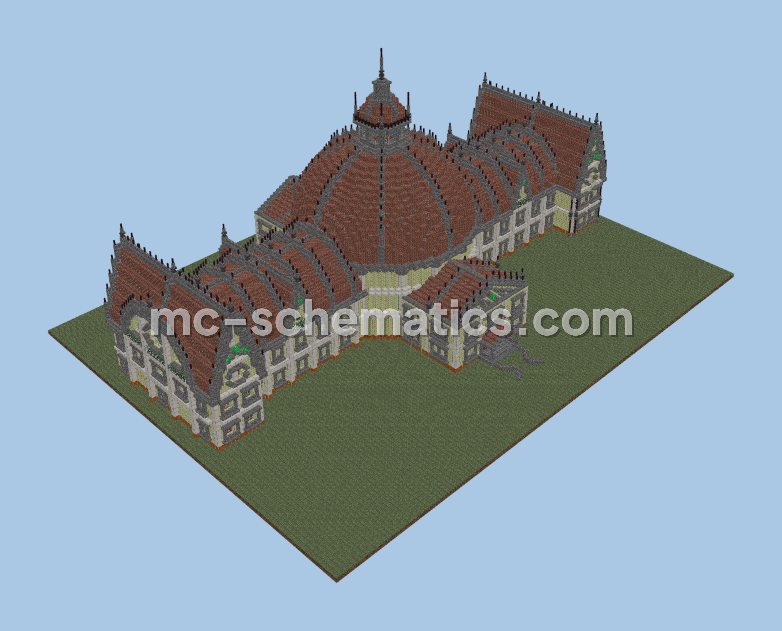 Massive Library Structure Minecraft schematic preview