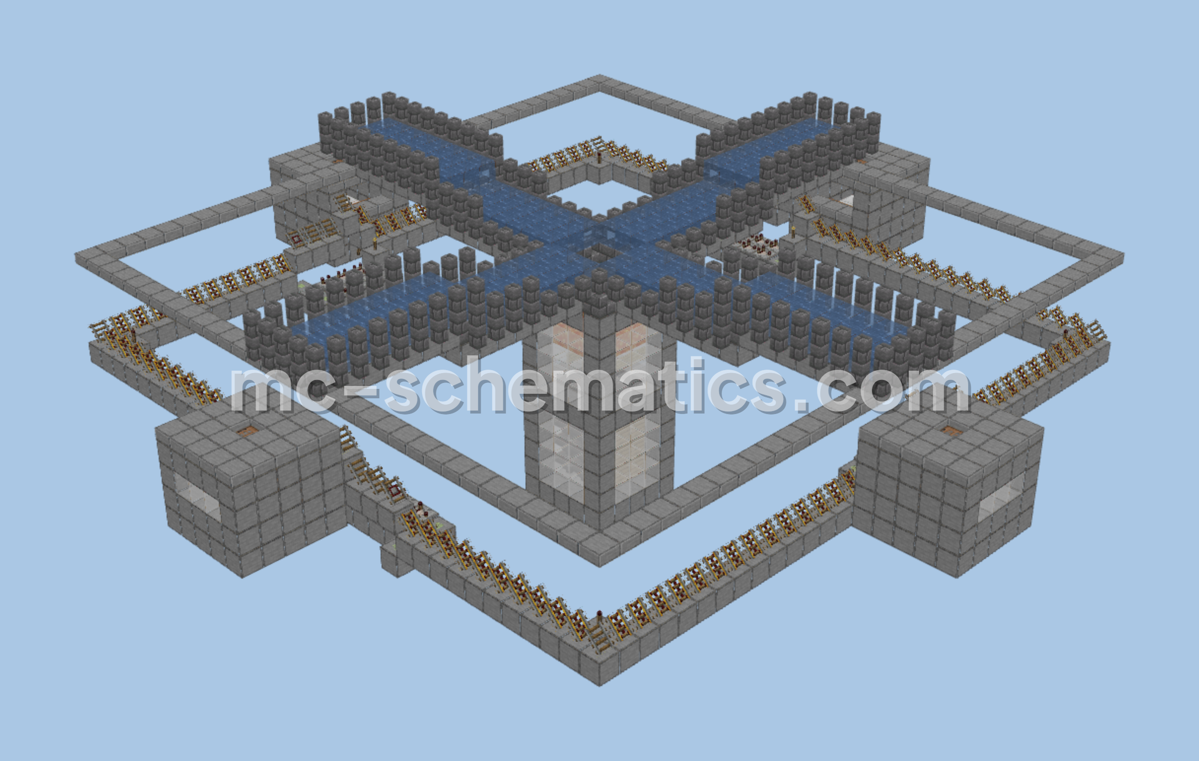 Massive Villager Iron Farm Minecraft schematic preview