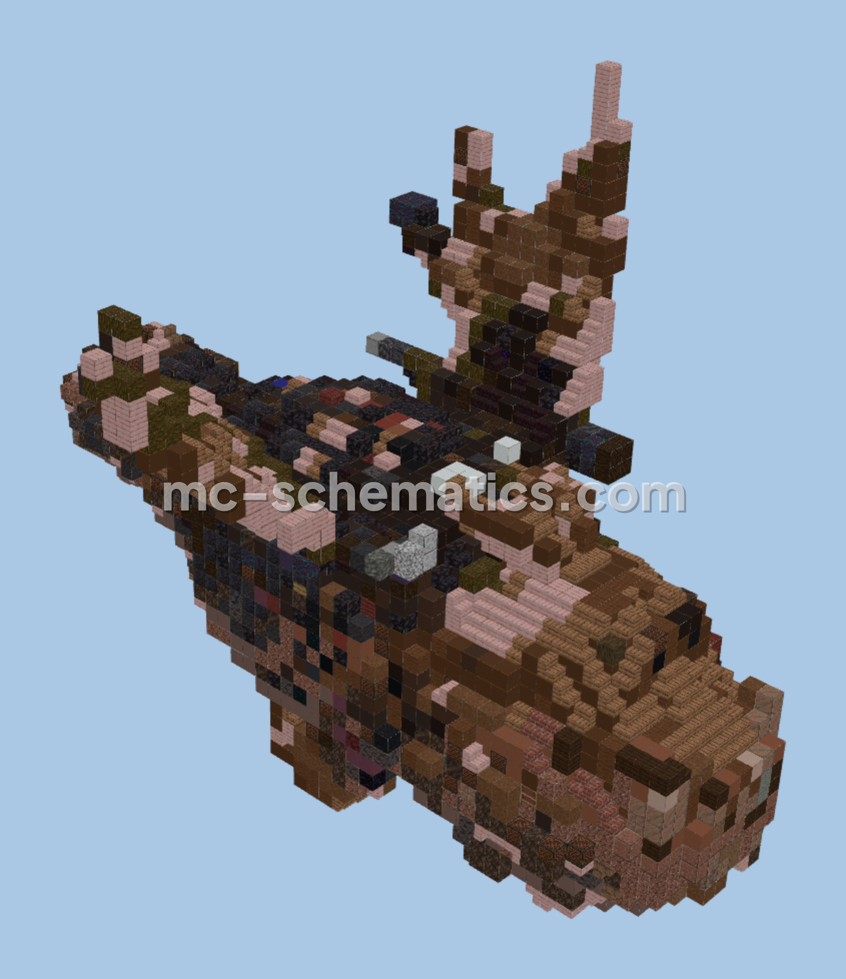 Meatlug Gronckle Dragon Statue Minecraft schematic