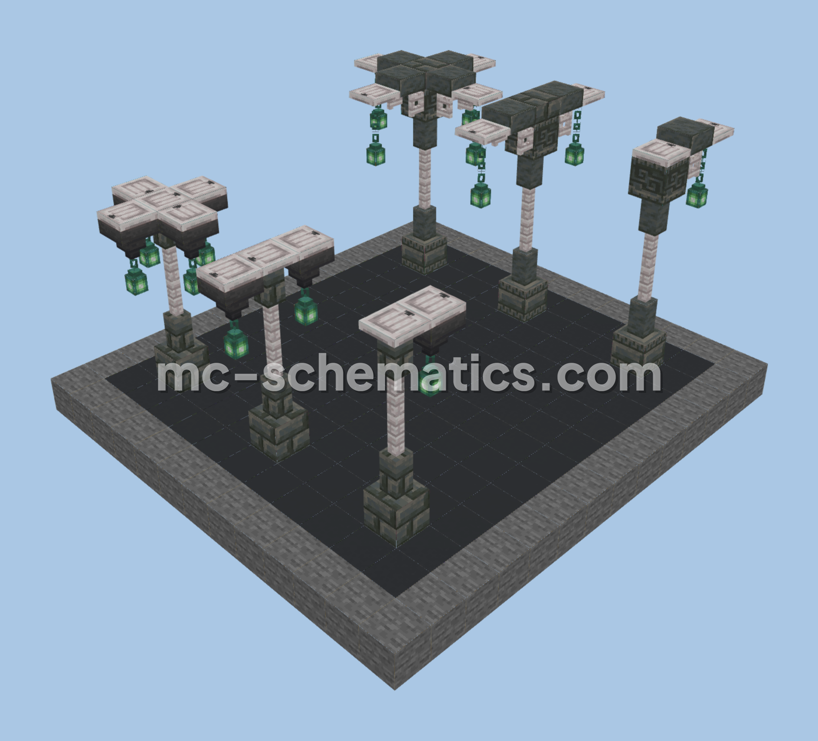 Medieval and Gothic Style Street Lamp Collection Minecraft schematic