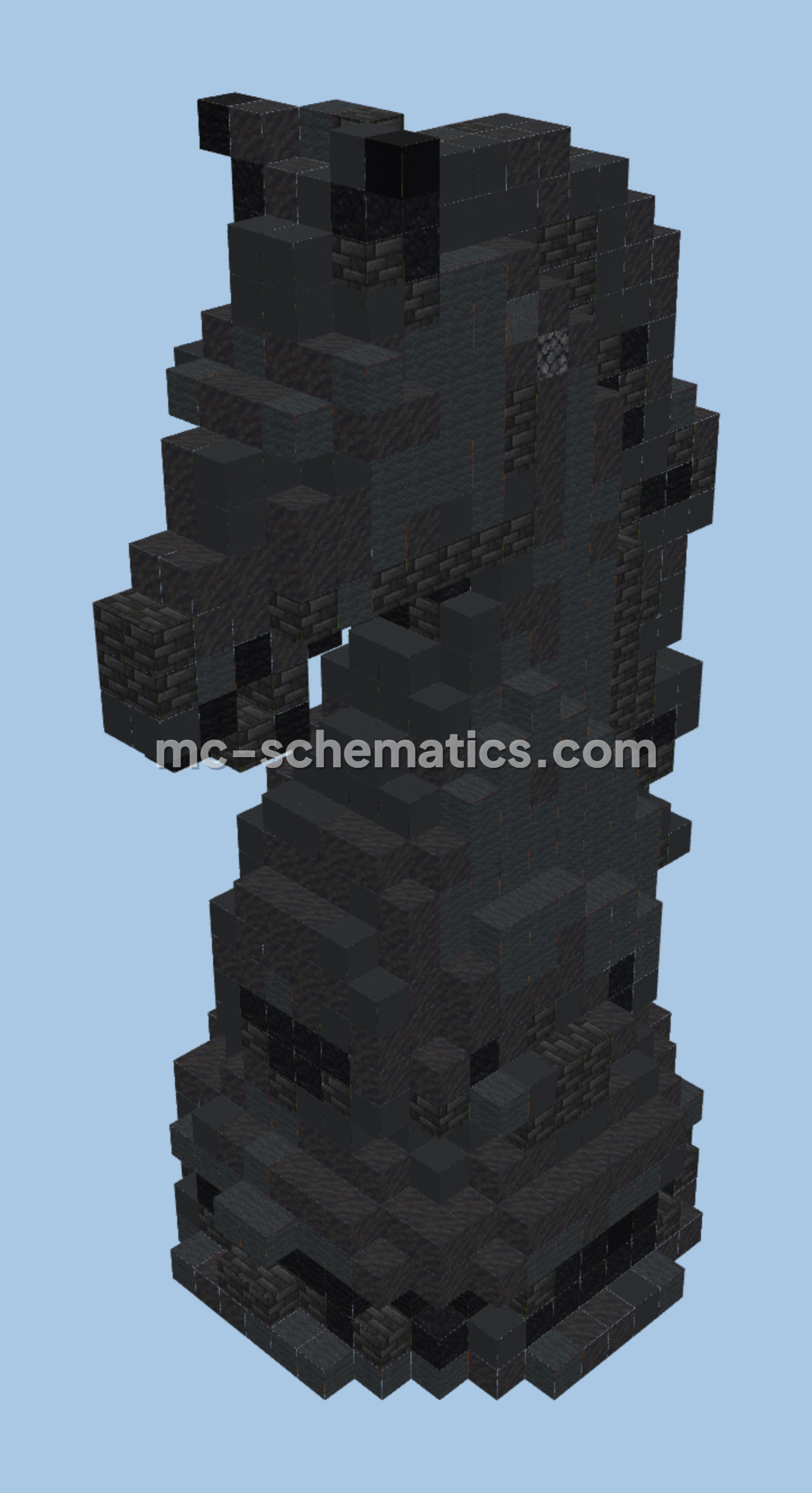 Medieval Black Knight Statue Minecraft schematic preview