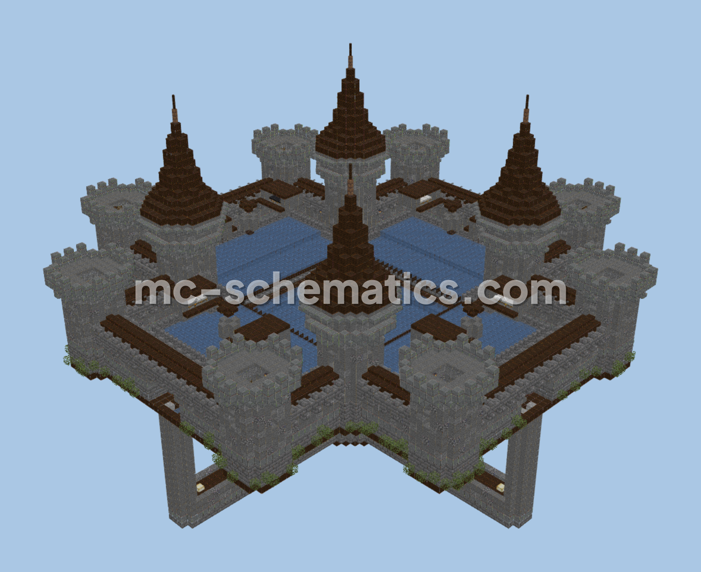 Medieval Castle Iron Farm Decoration Minecraft schematic