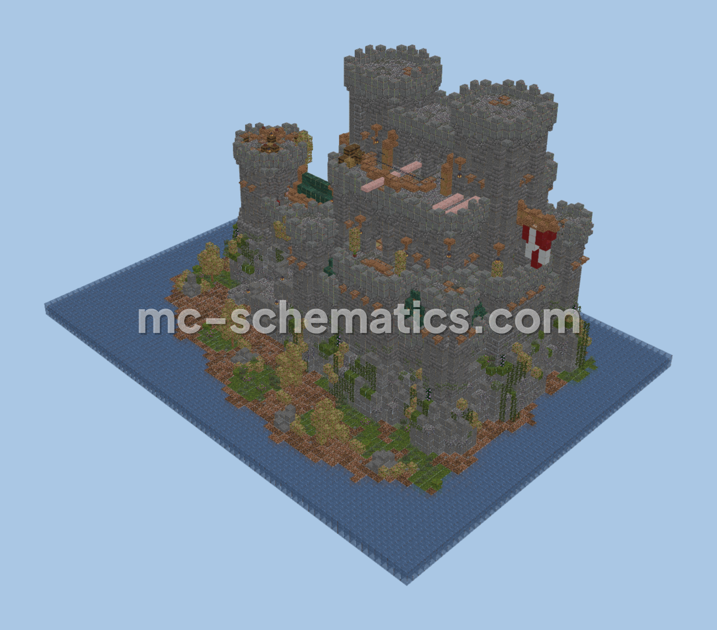 Grand Medieval Castle Keep Minecraft schematic preview