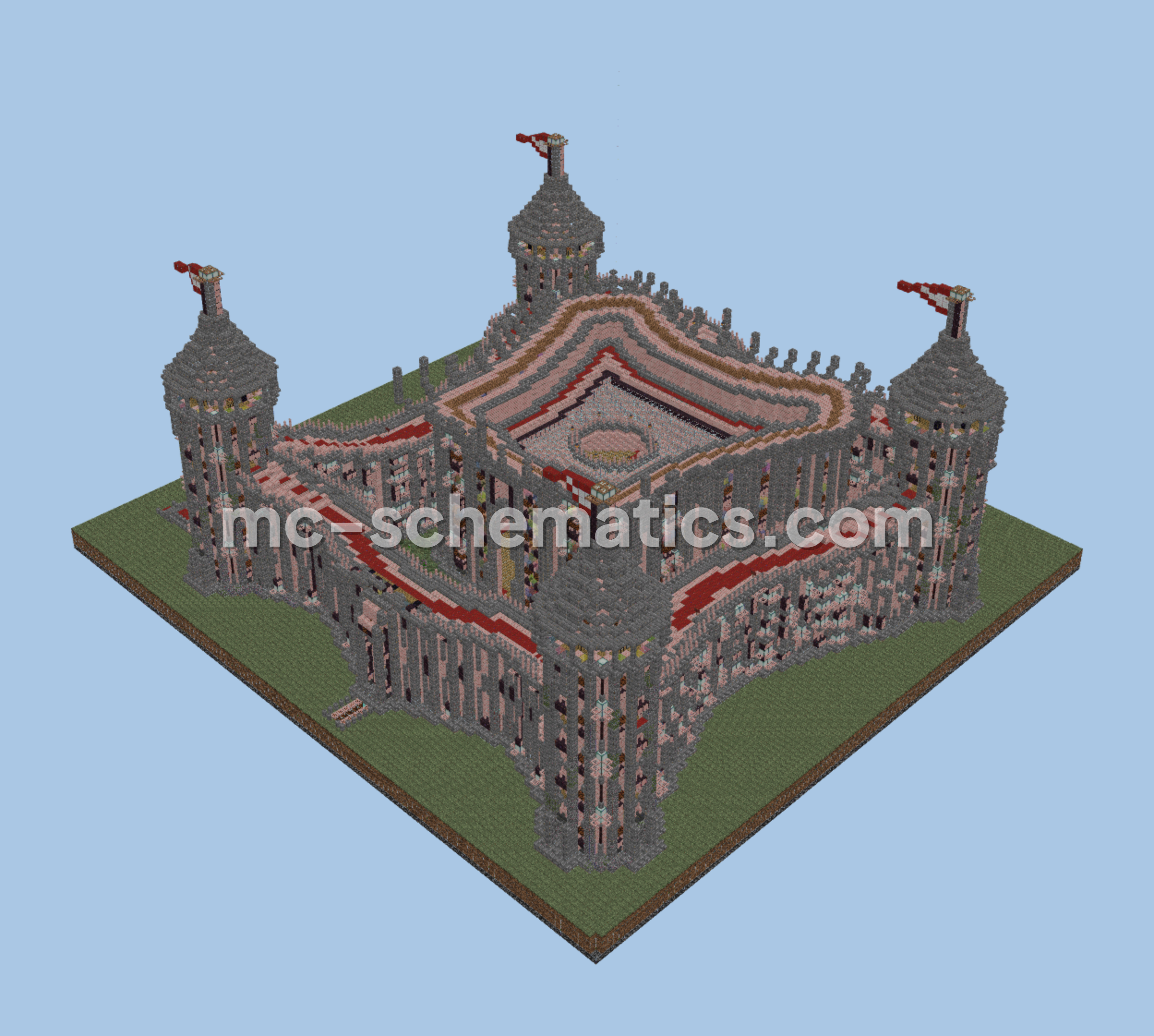 Medieval Castle Structure Minecraft schematic preview
