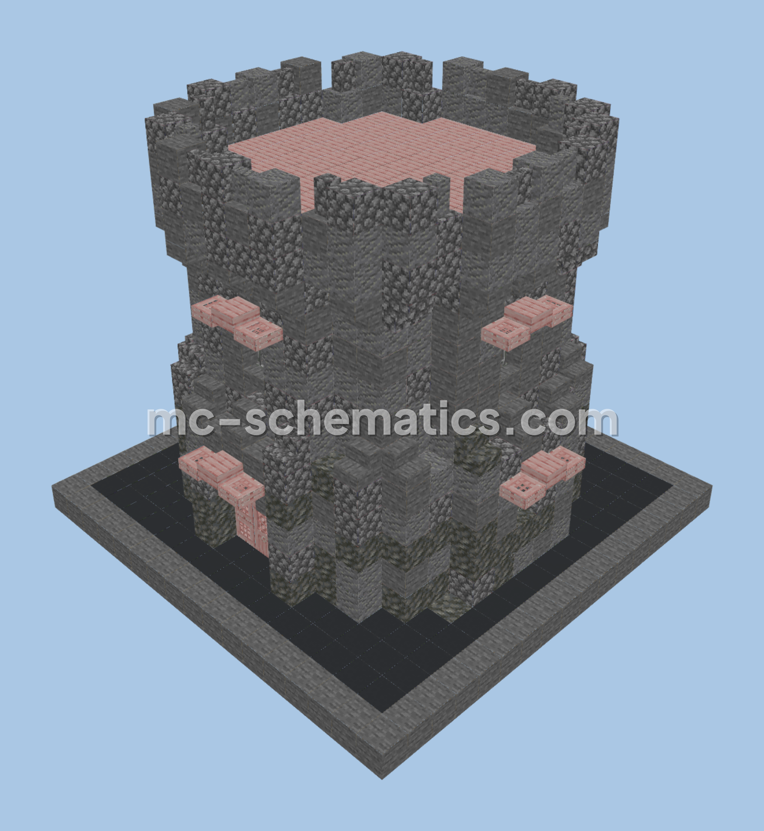 Medieval Castle Tower Schematic Minecraft schematic preview