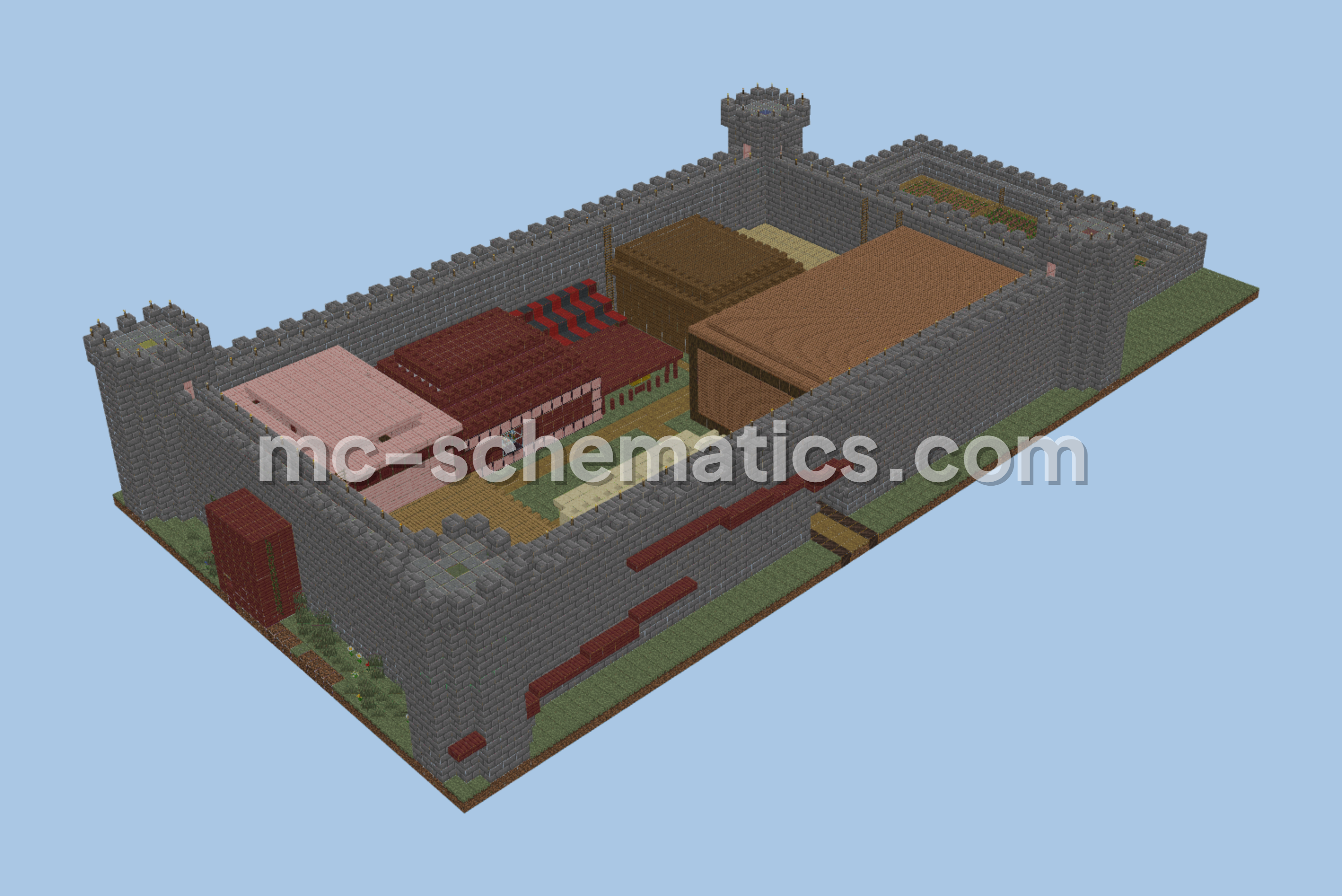 Medieval Castle Village Minecraft schematic preview