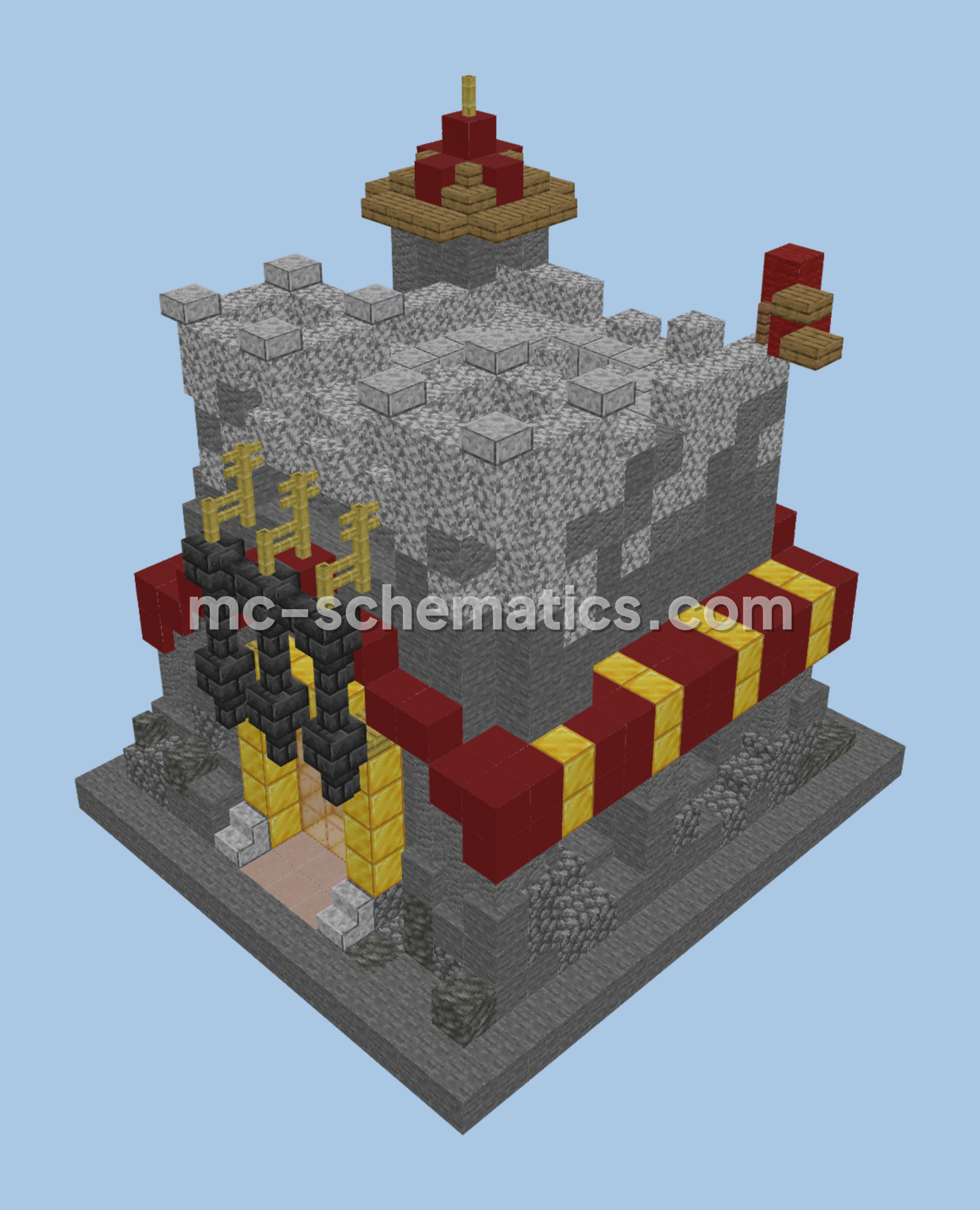 Medieval Clash of Clans Town Hall Level 11 Minecraft schematic