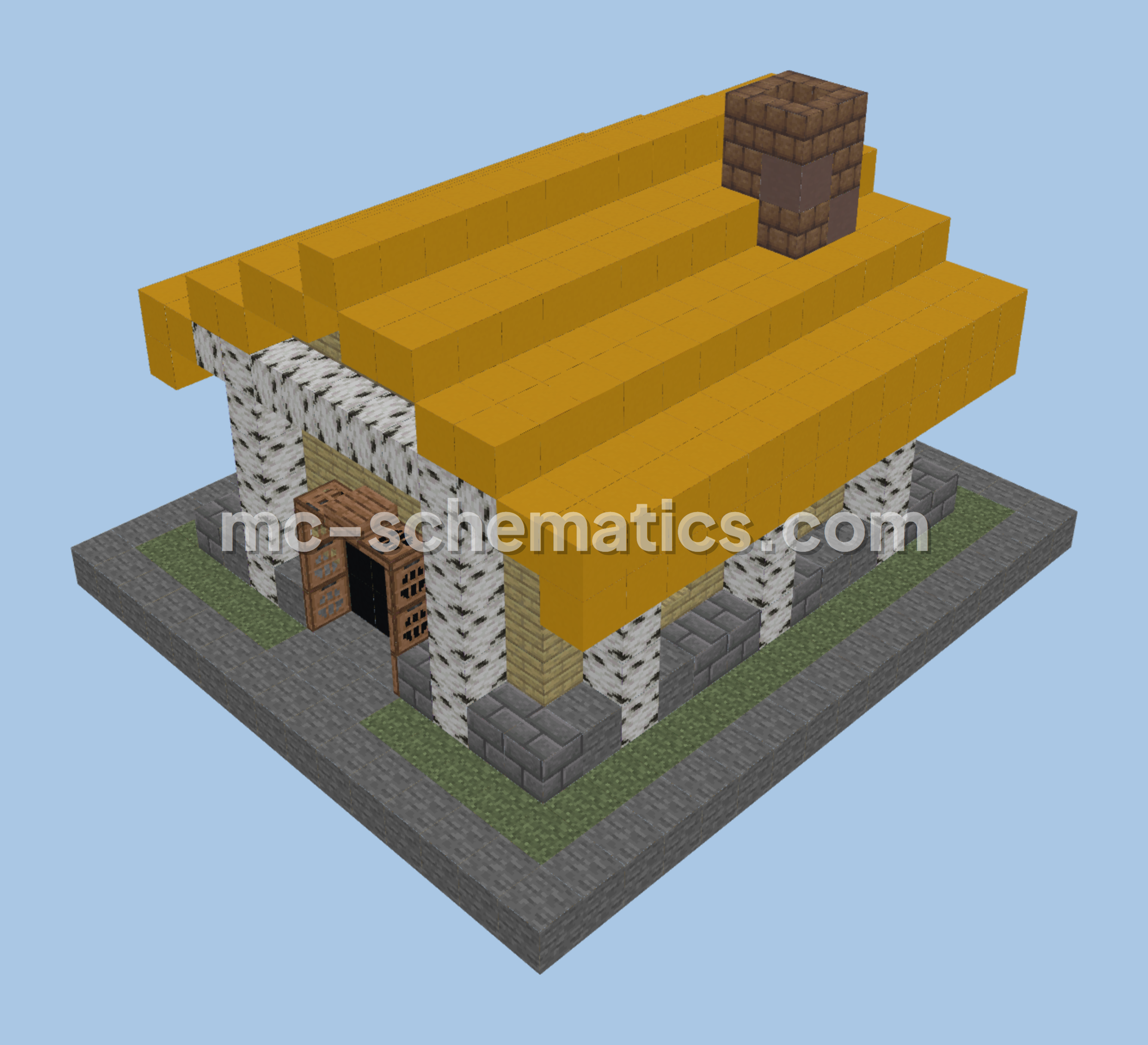 Medieval Clash of Clans Town Hall Level 2 Minecraft schematic preview
