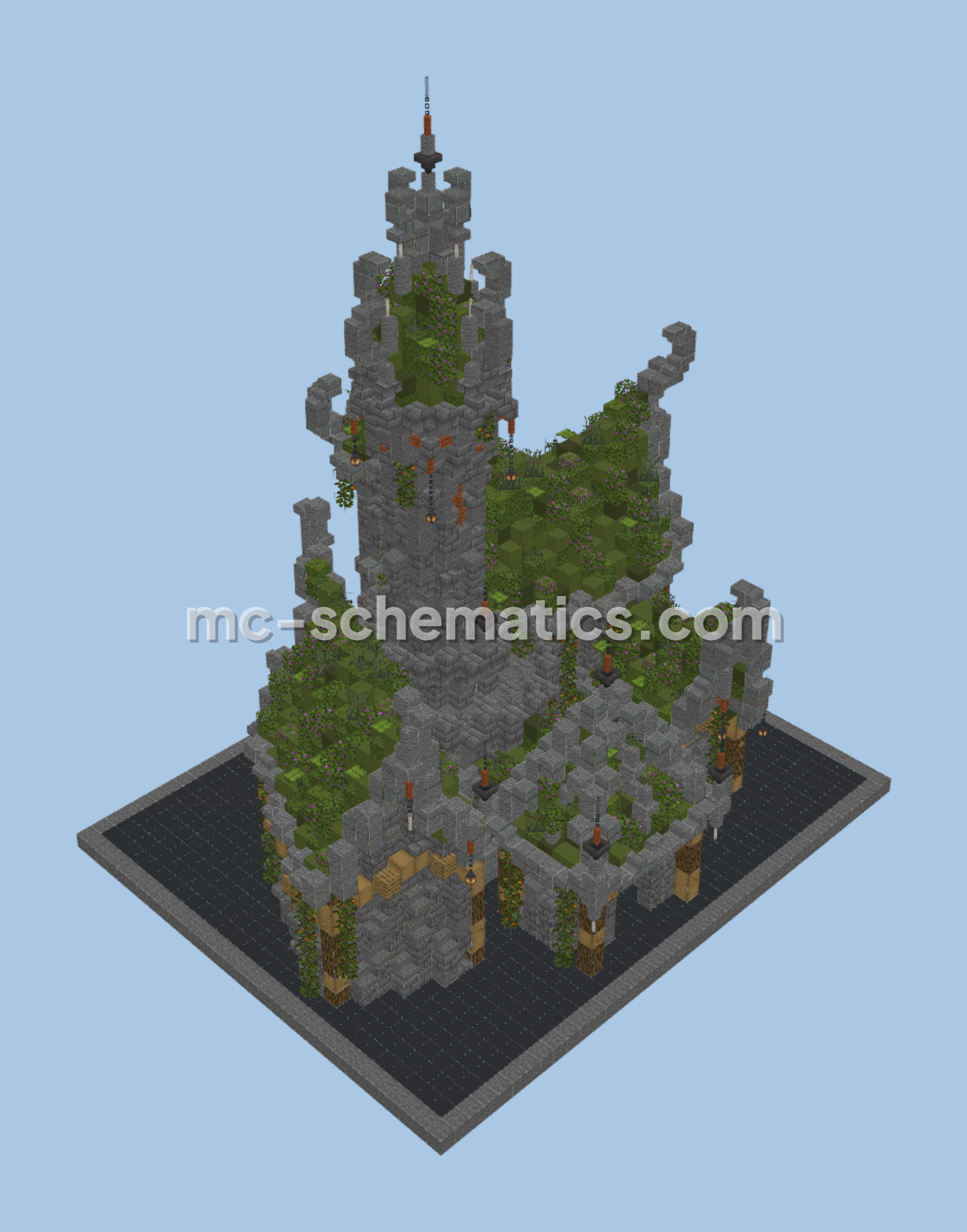 Medieval Fantasy Castle Build Minecraft schematic preview