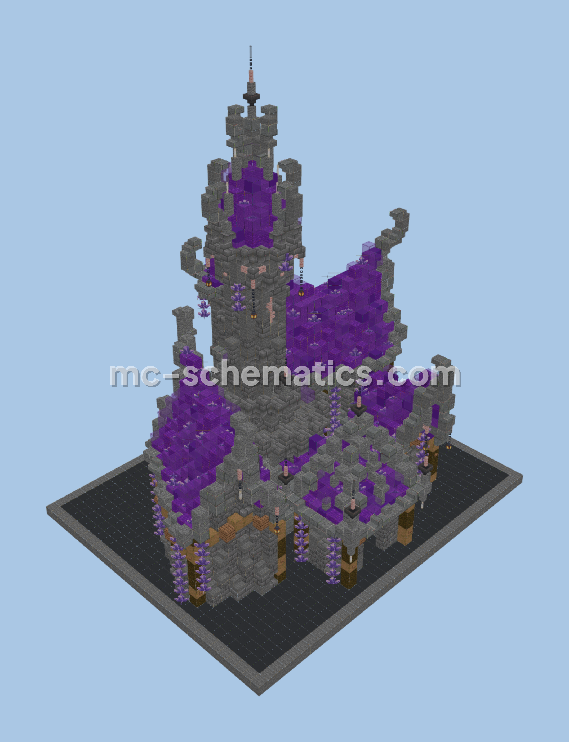 Medieval Fantasy Castle Structure Minecraft schematic preview