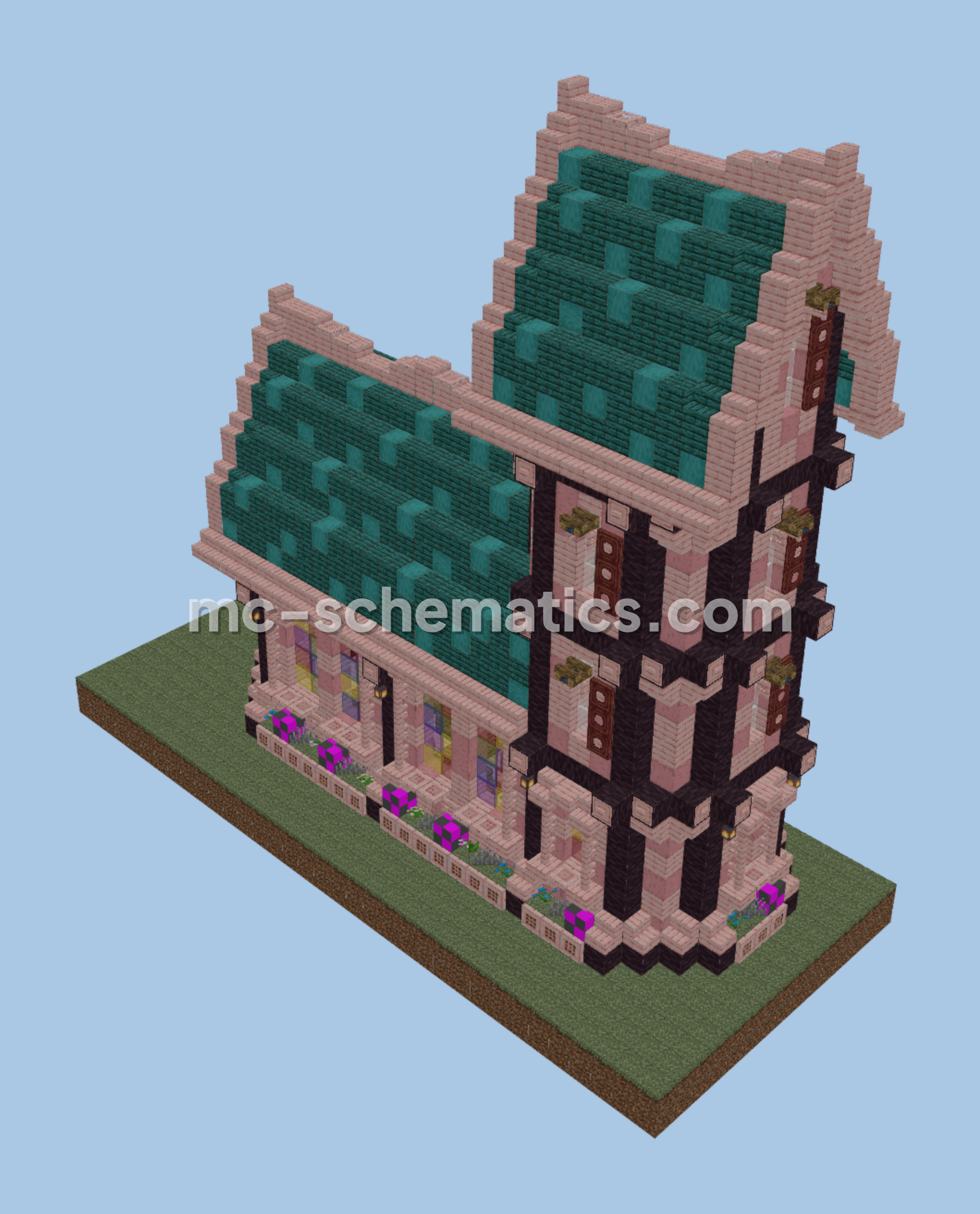 Medieval Fantasy Church Structure Minecraft schematic preview