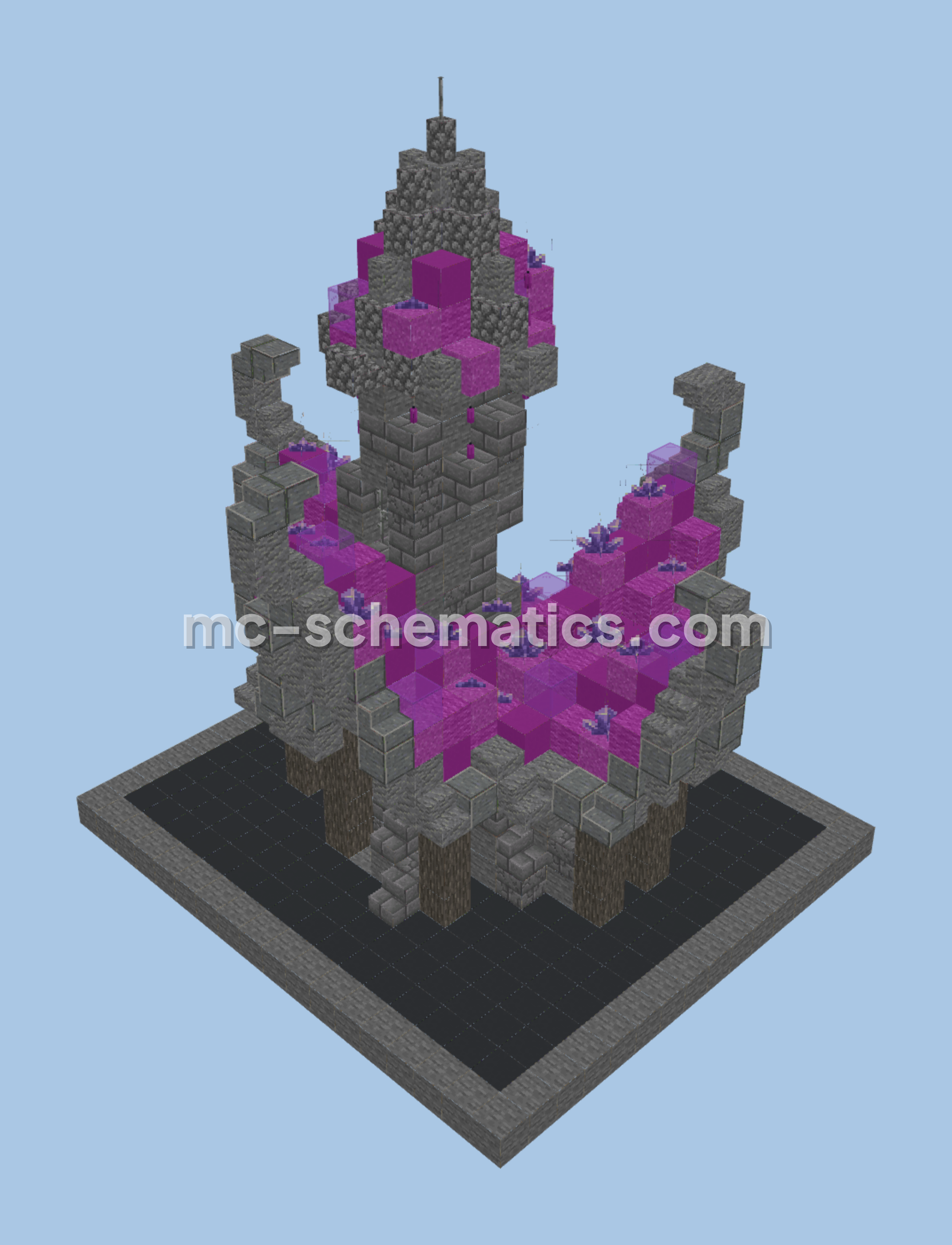 Medieval Fantasy House With Magenta Accents Minecraft schematic preview