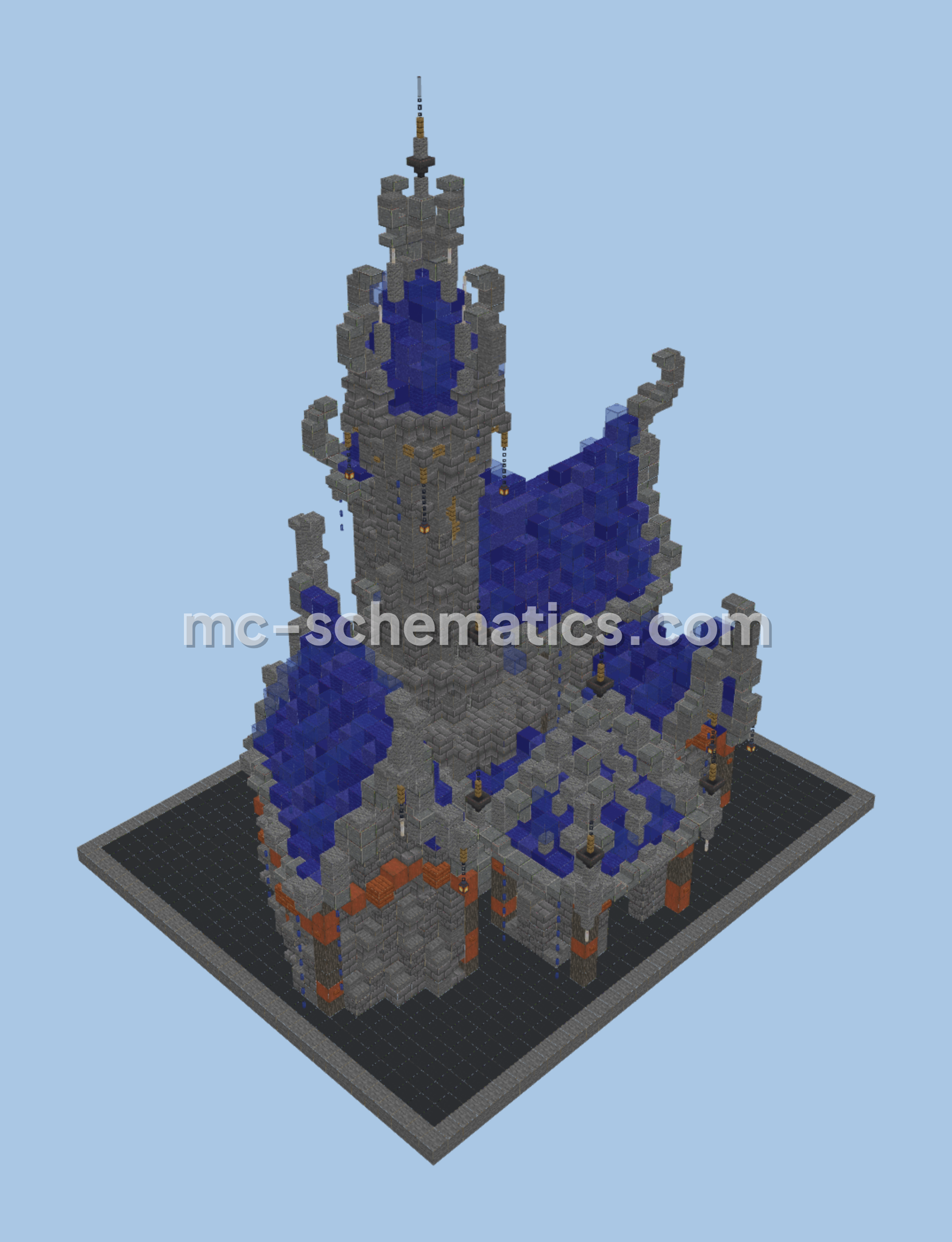 Medieval Fantasy Water Castle Minecraft schematic