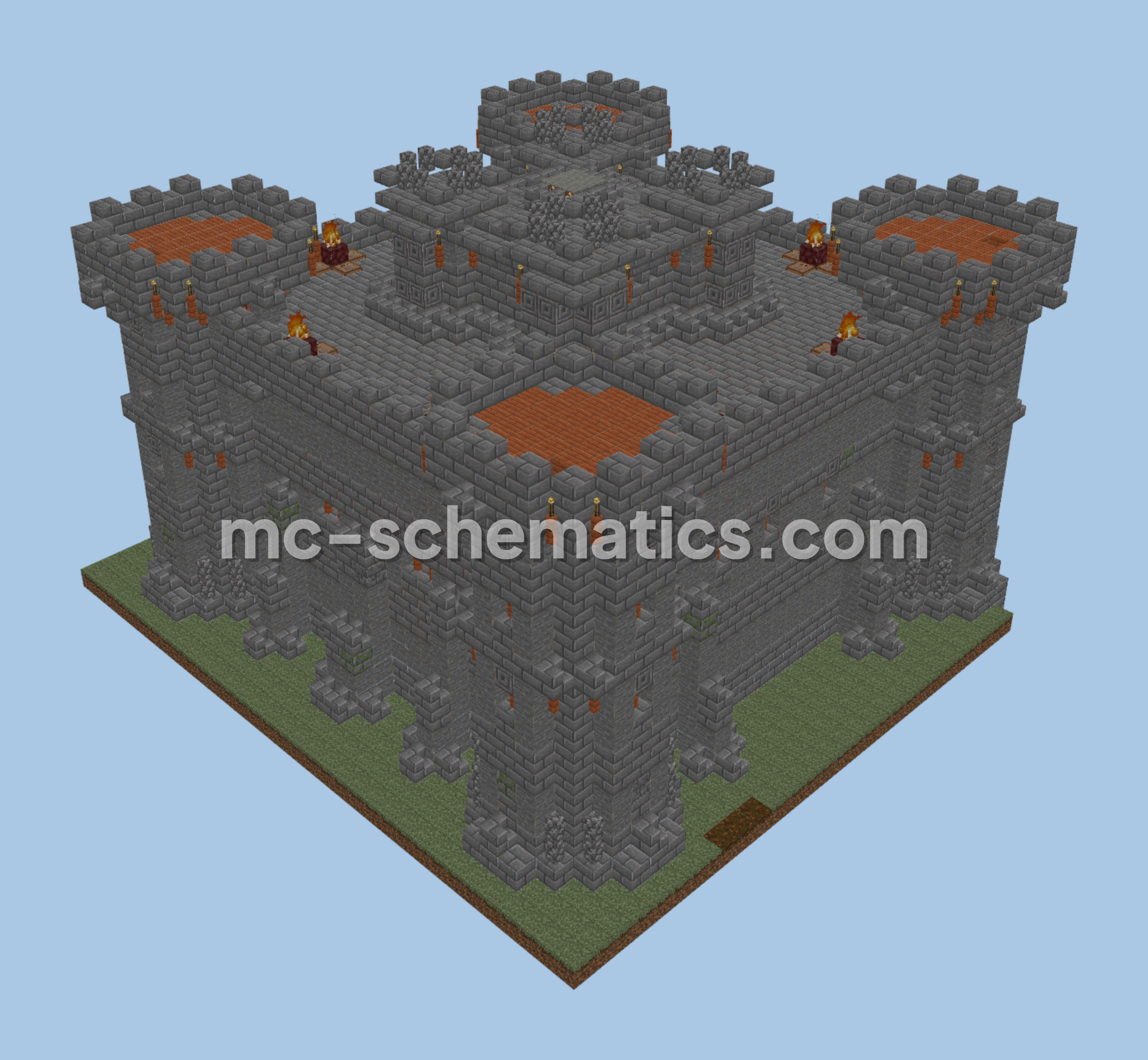 Medieval Fortress Castle Replica Minecraft schematic preview