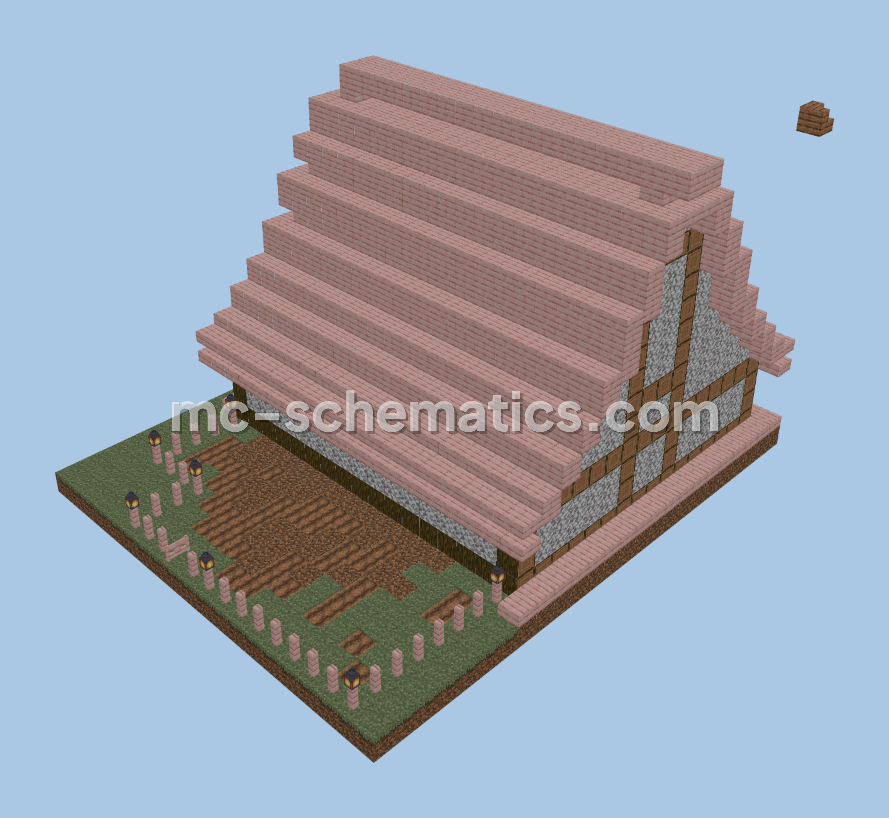 Medieval Fortress Farmhouse Minecraft schematic preview