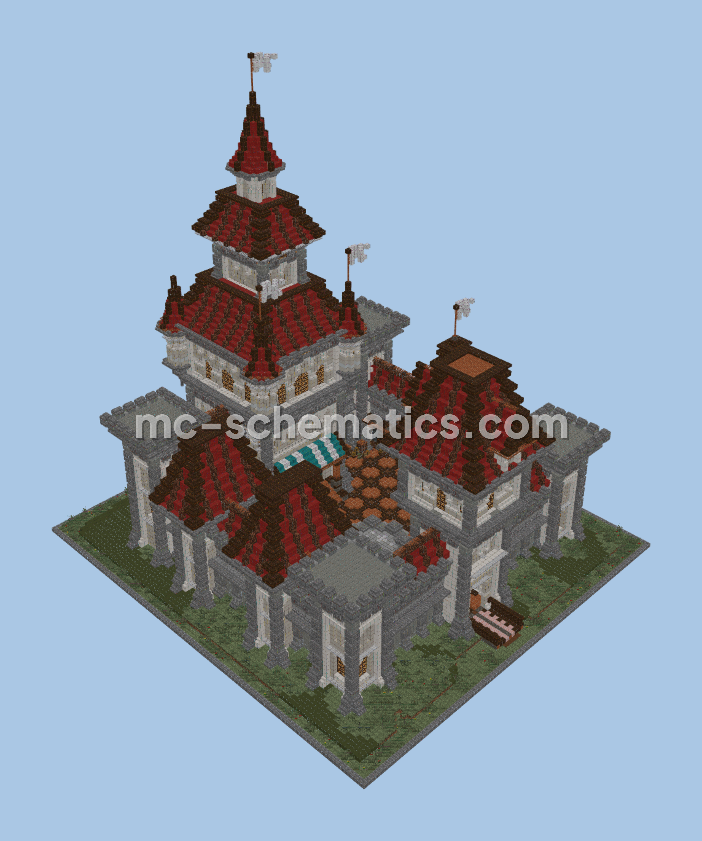 Medieval Fortress Spawn Minecraft schematic preview