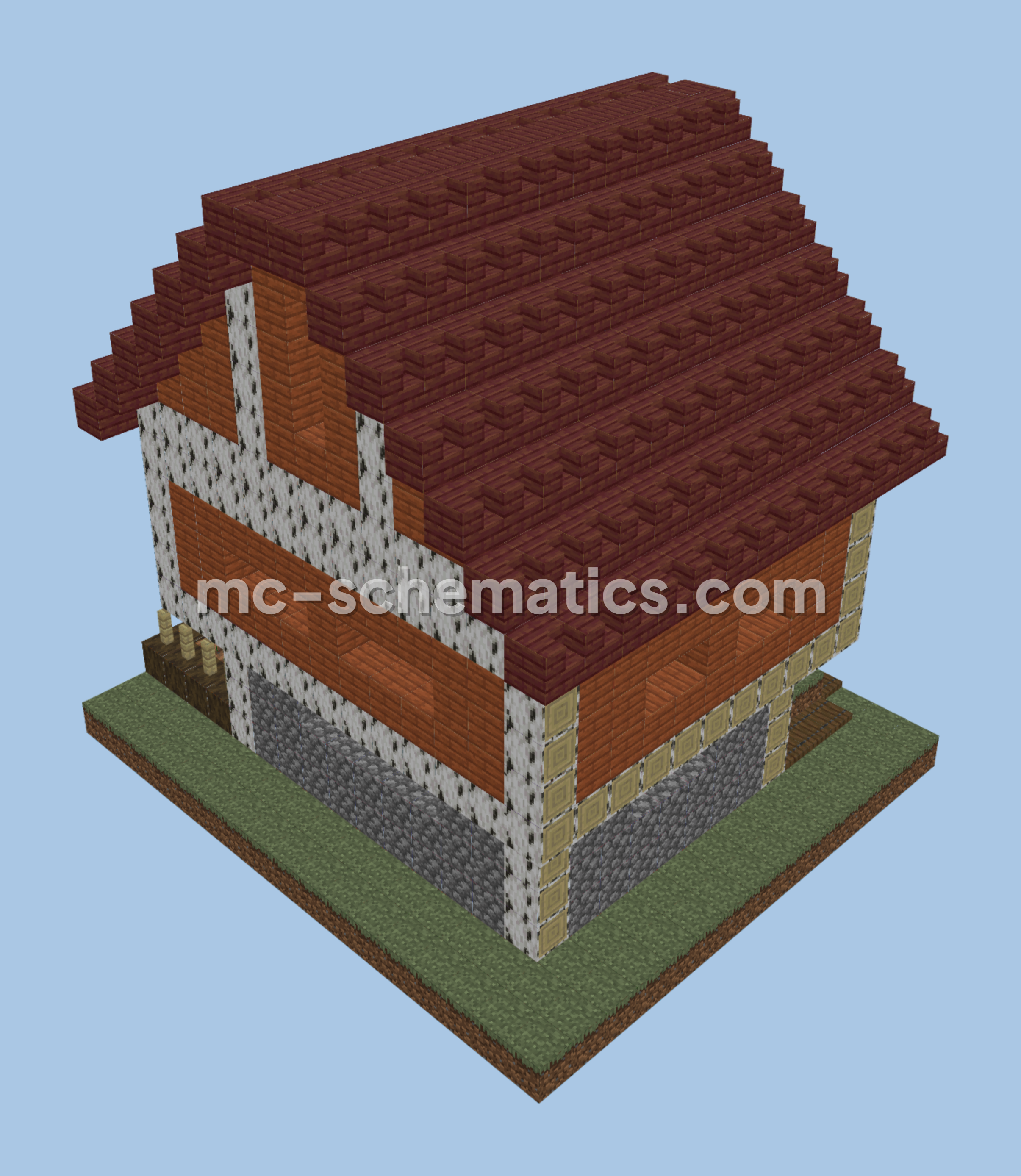 Medieval Fortress Village House Minecraft schematic preview