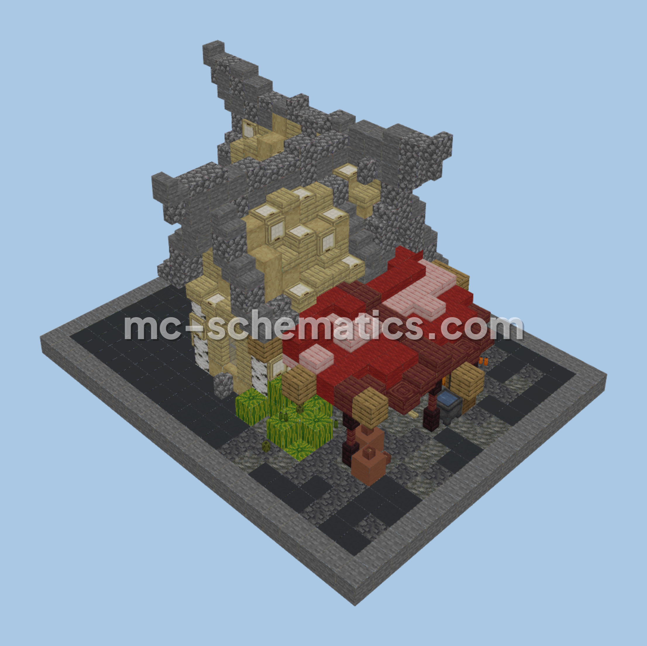 Medieval Fruit Shop - Small Minecraft Structure Minecraft schematic preview