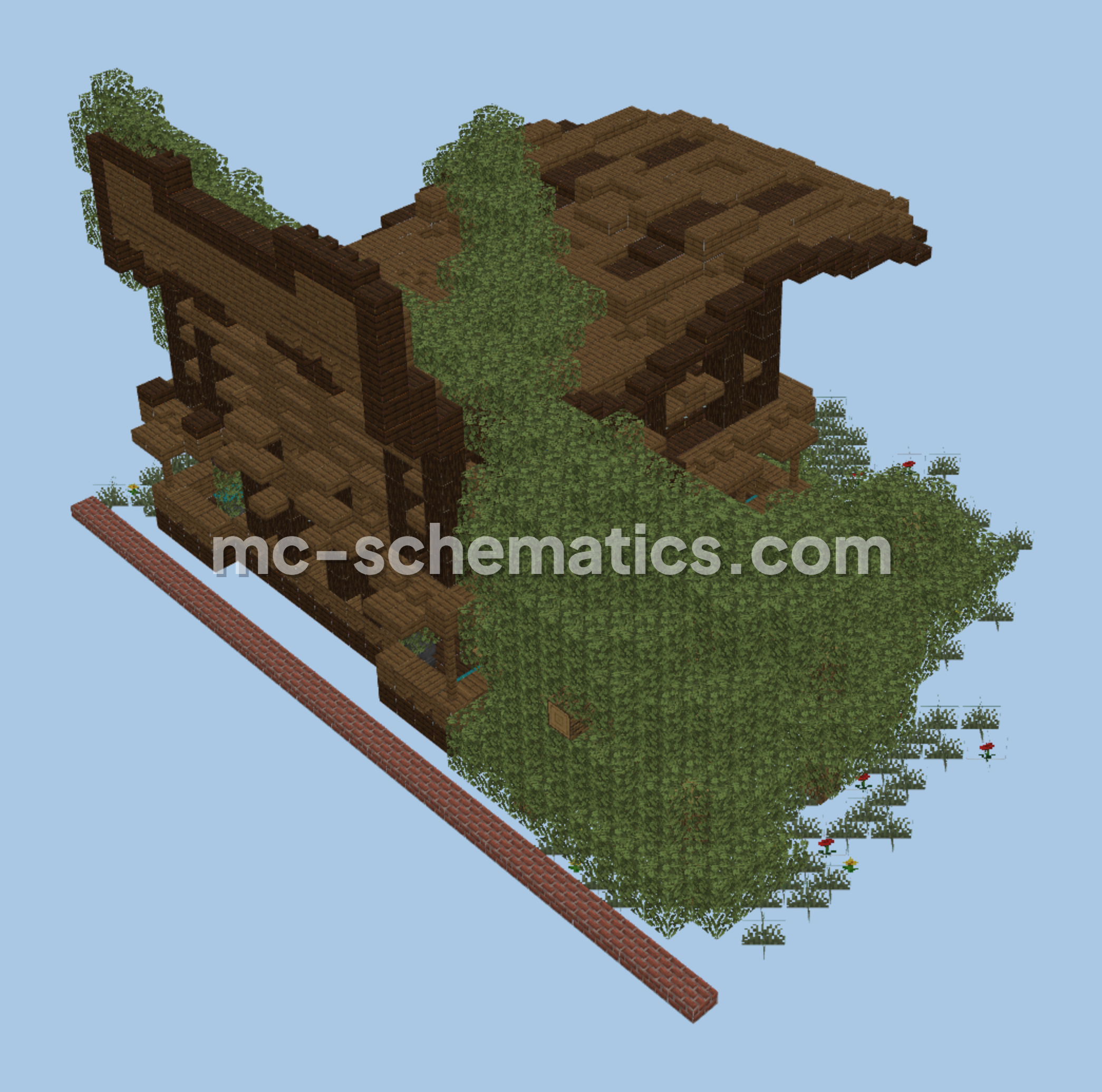 Medieval House With Dark Oak Accents Minecraft schematic preview