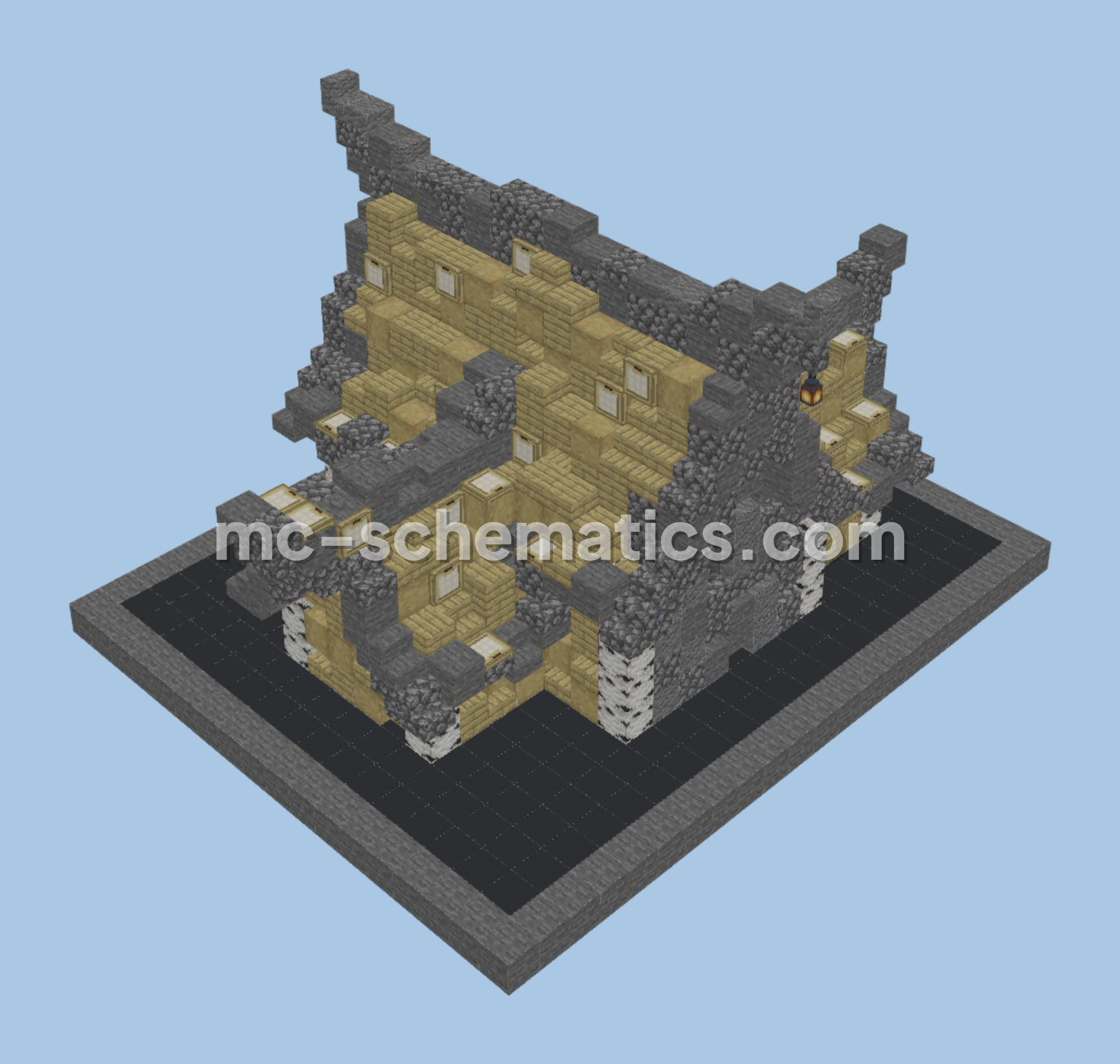 Medieval House With Stone Accents Minecraft schematic preview