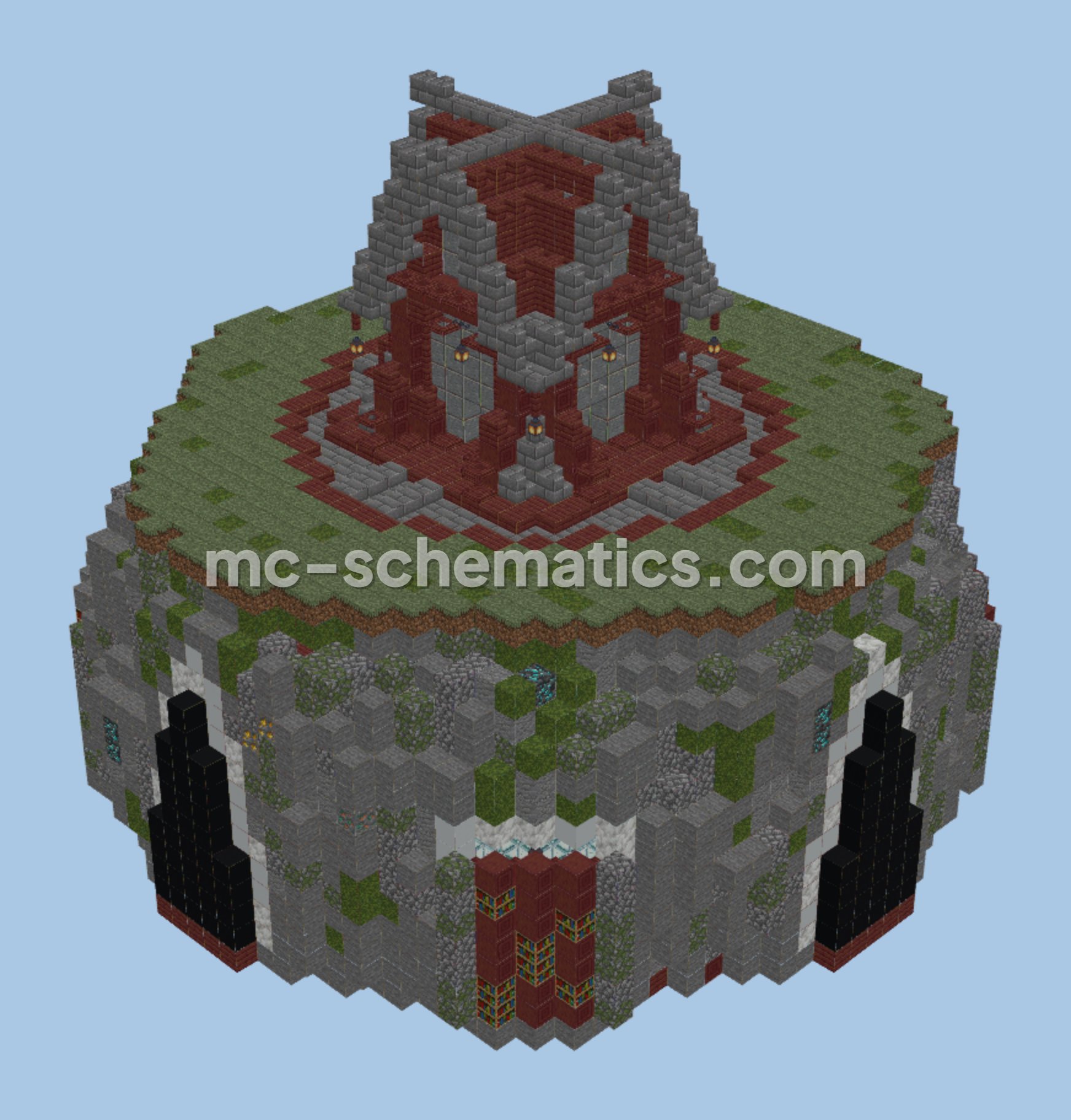 Medieval House With Underground Map Room Minecraft schematic preview