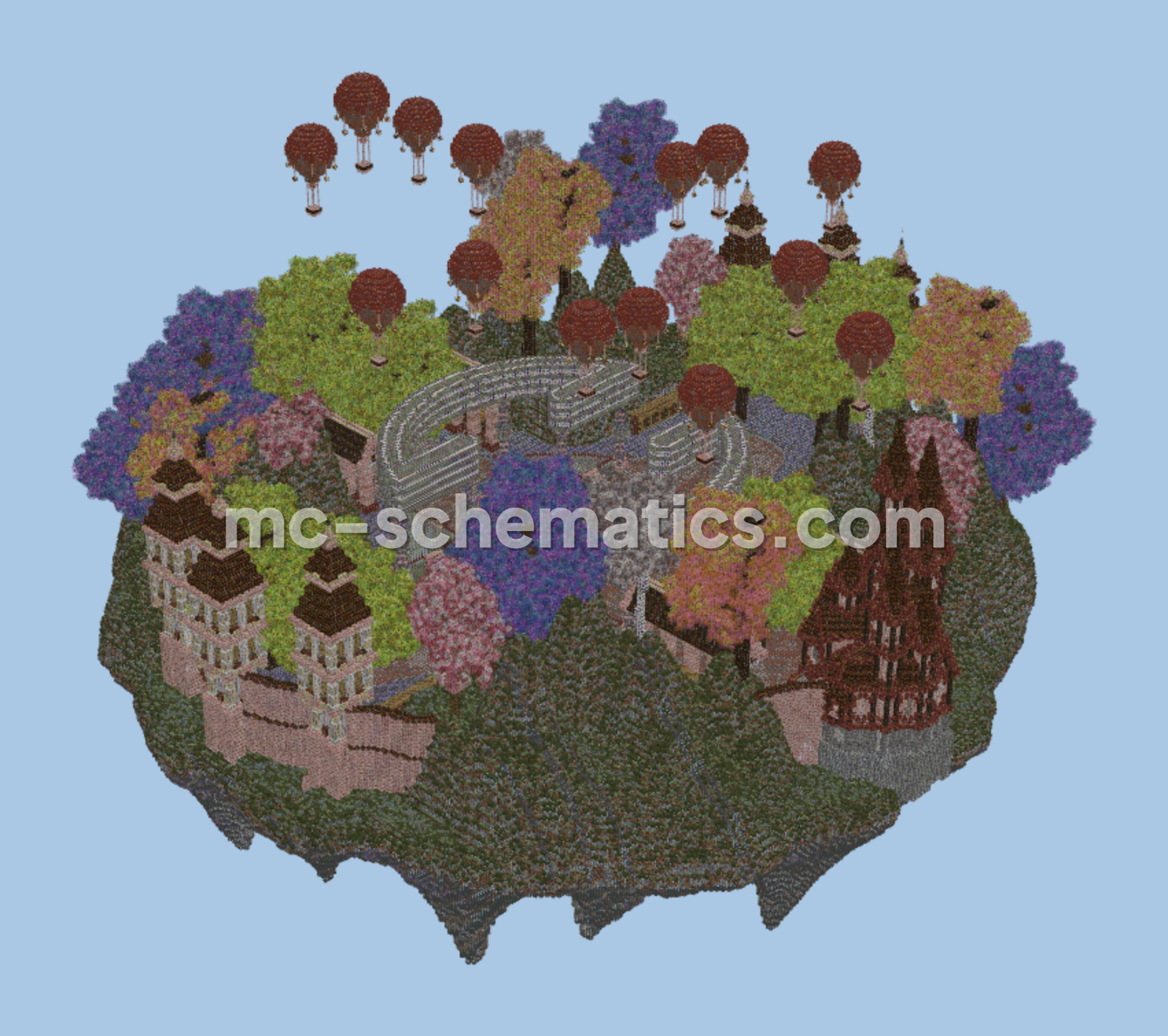 Medieval Hub Build Minecraft schematic preview