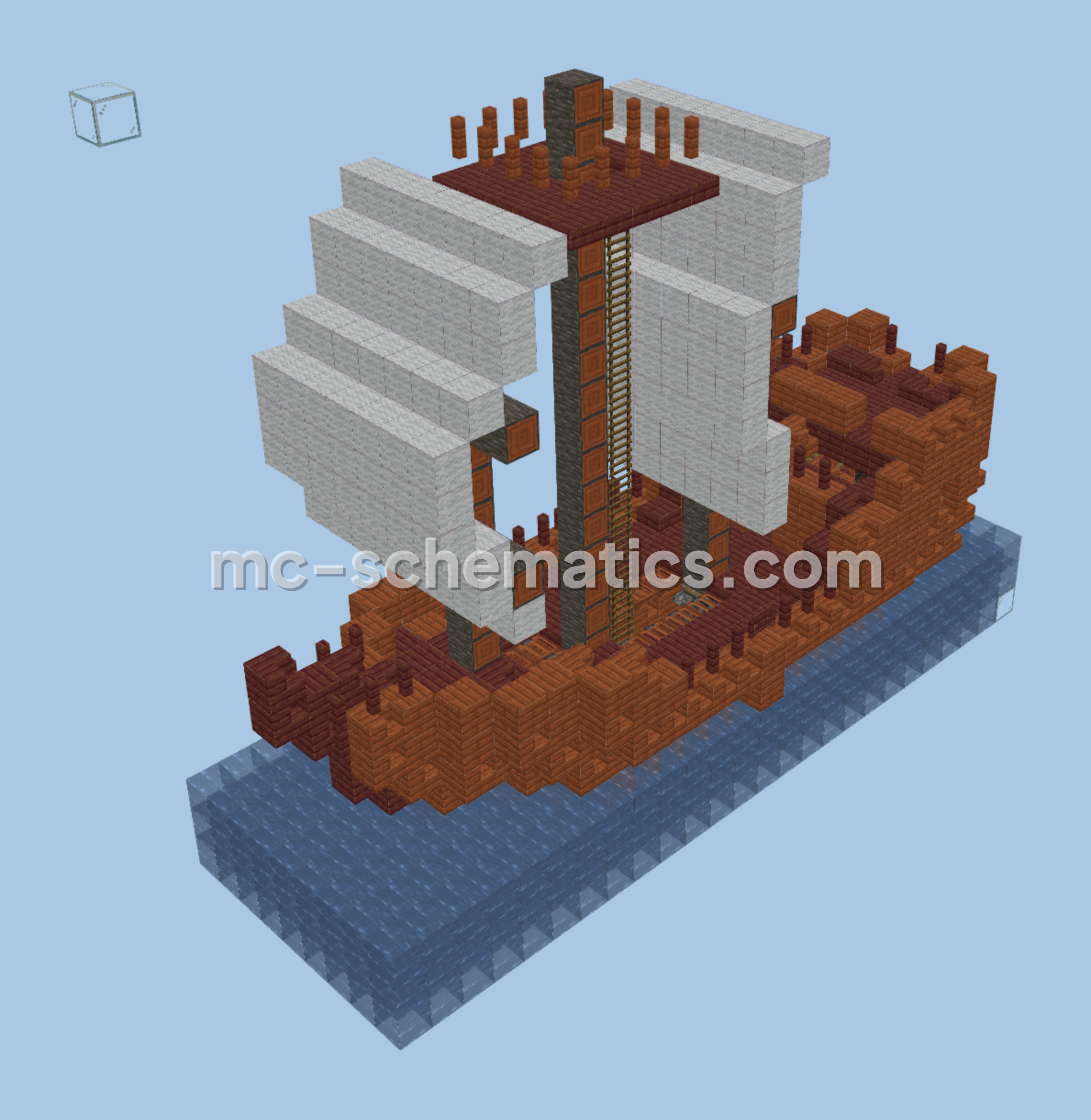 Medieval Oak Ship Build Minecraft schematic preview