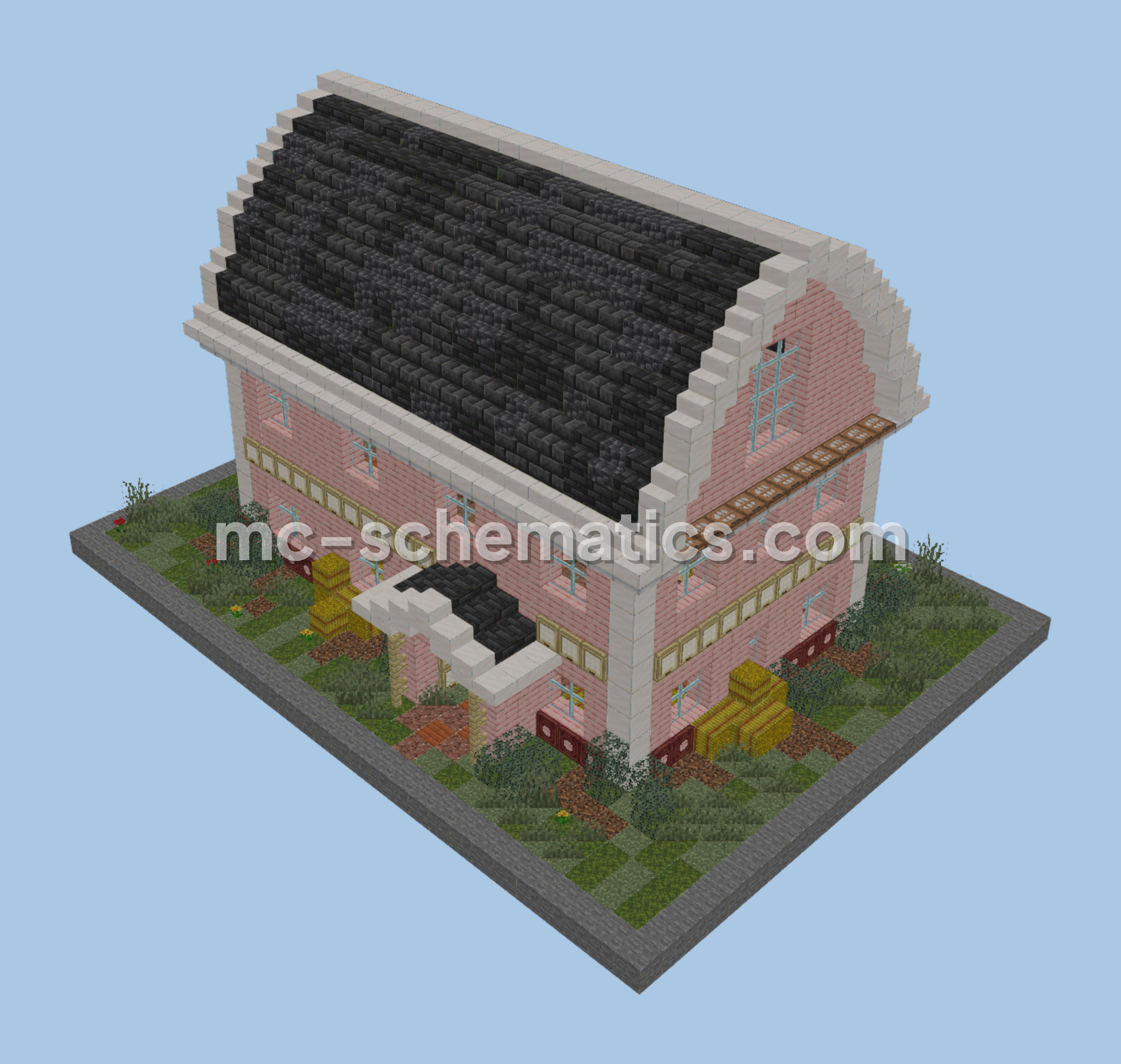 Medieval Red Barn House Minecraft schematic preview