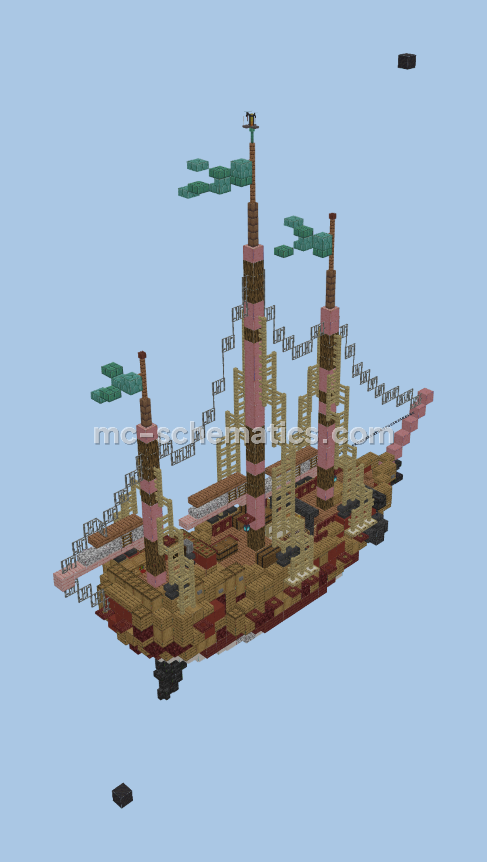 Medieval Ship Decoration Minecraft schematic preview