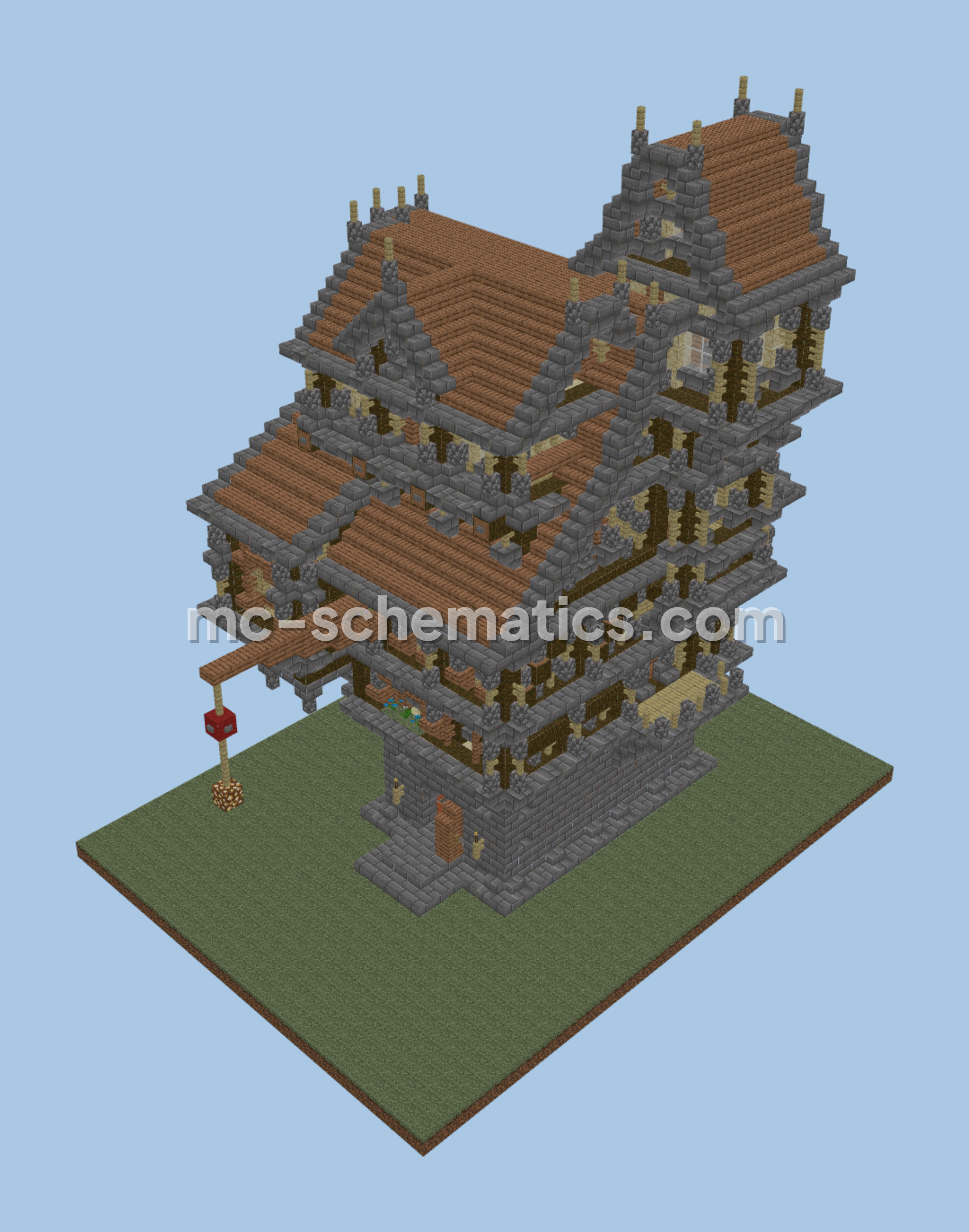 Medieval Small Medium House Structure Minecraft schematic preview