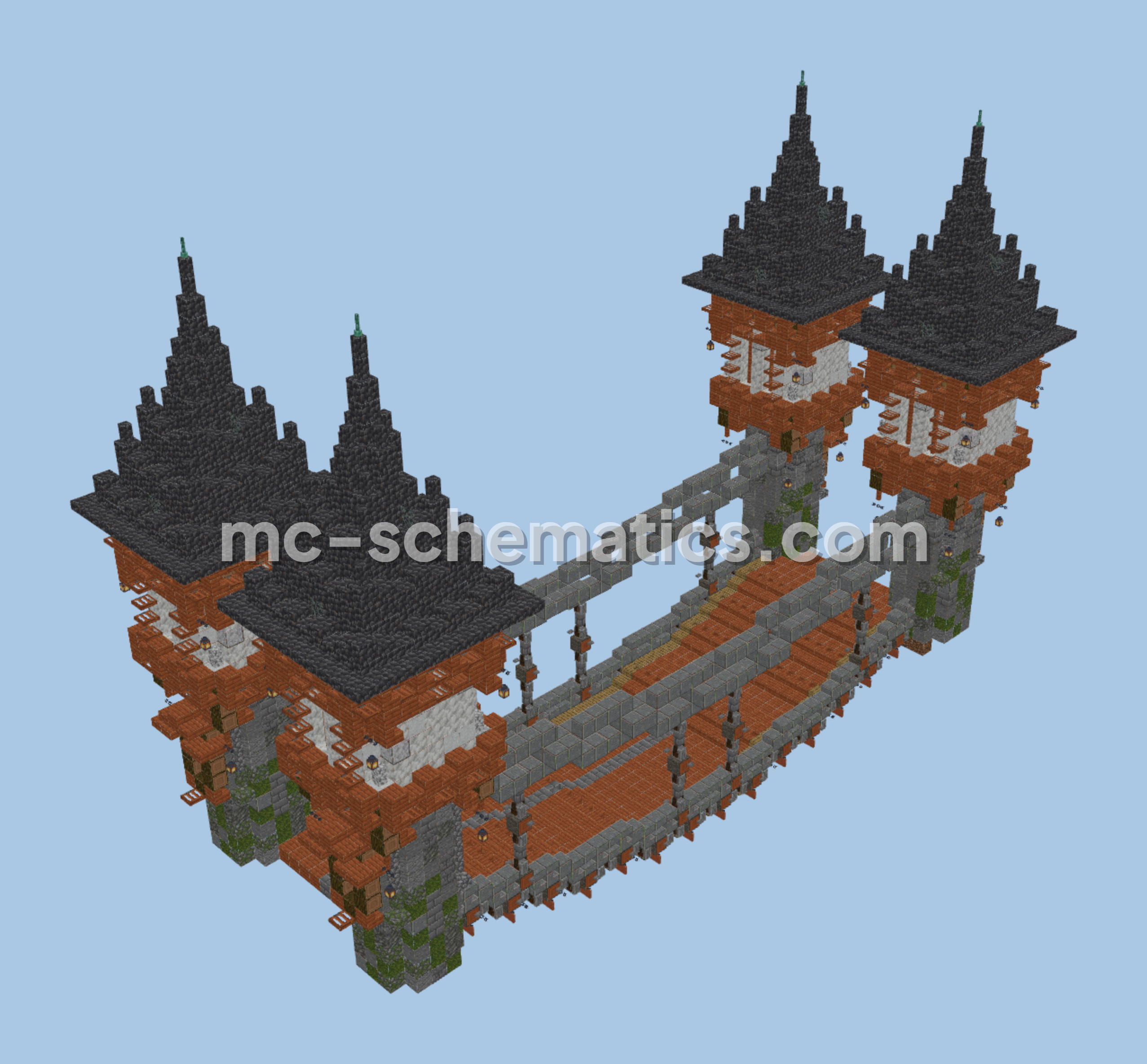 Medieval Stone Bridge Structure Minecraft schematic