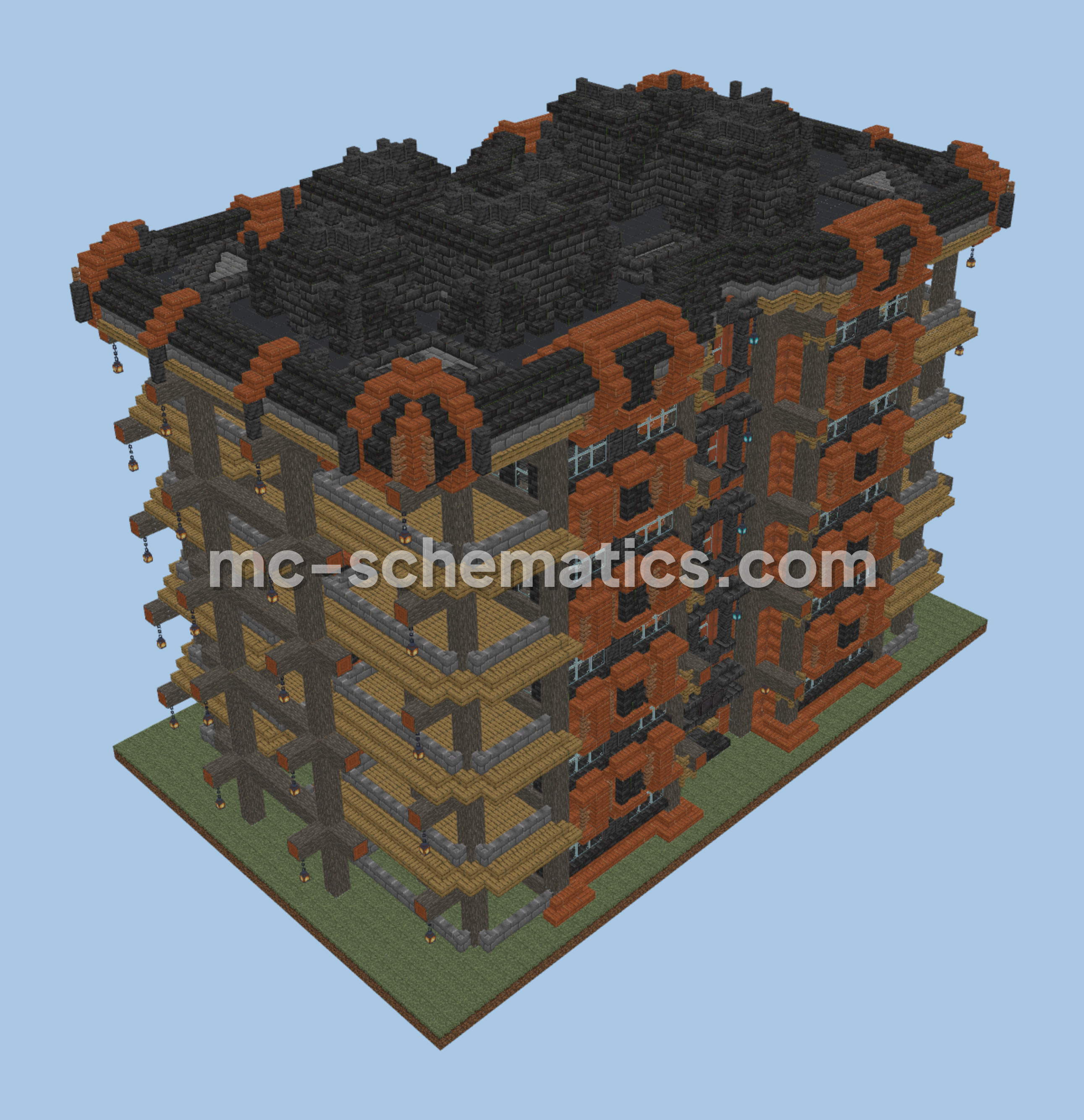 Medieval Style Apartment Blocks Minecraft schematic preview
