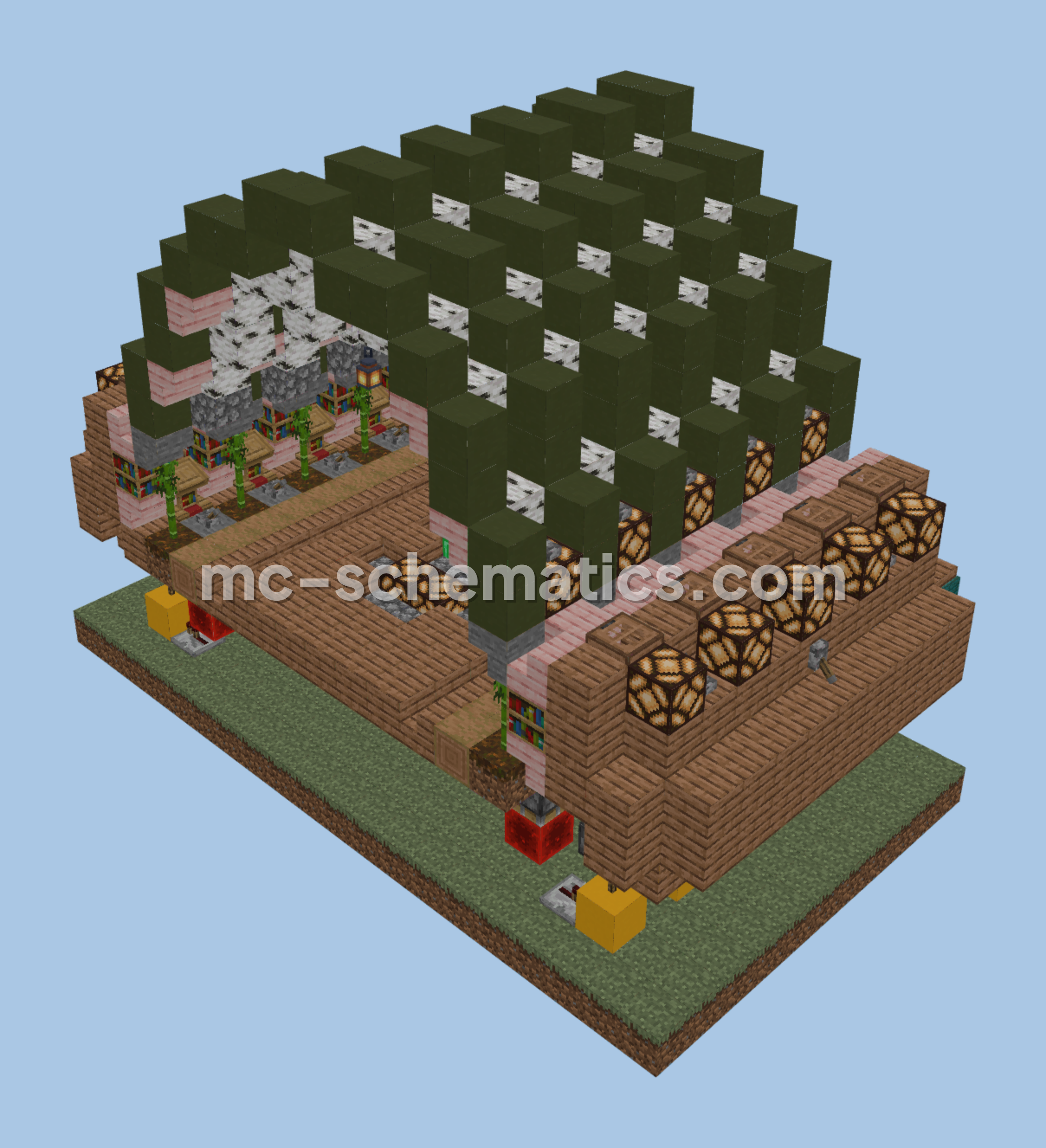Medieval Trading Hall Design Minecraft schematic preview