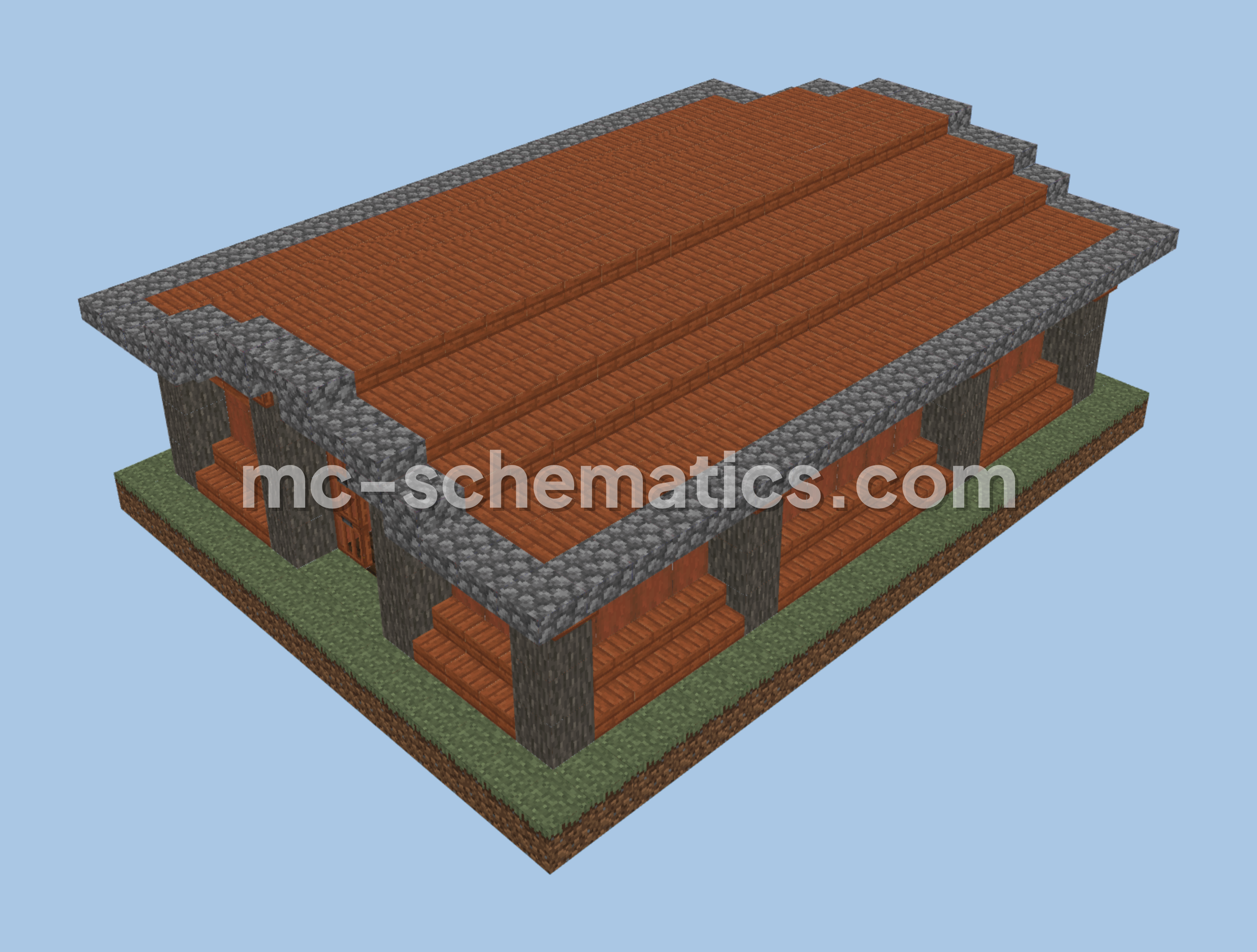Medieval Trading Hall With Storage Minecraft schematic preview