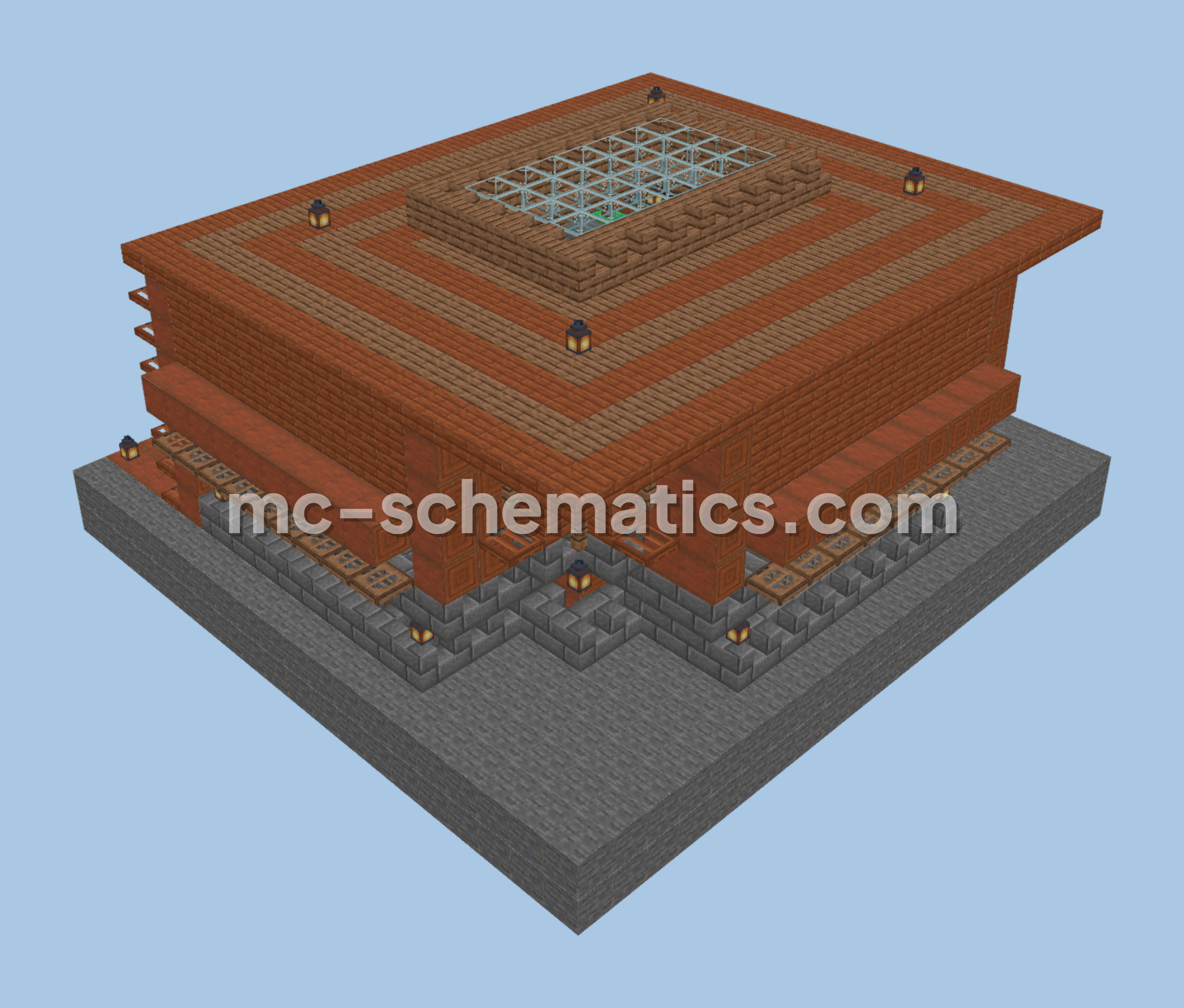 Medieval Trading Hall With Villager Zombifier Minecraft schematic preview