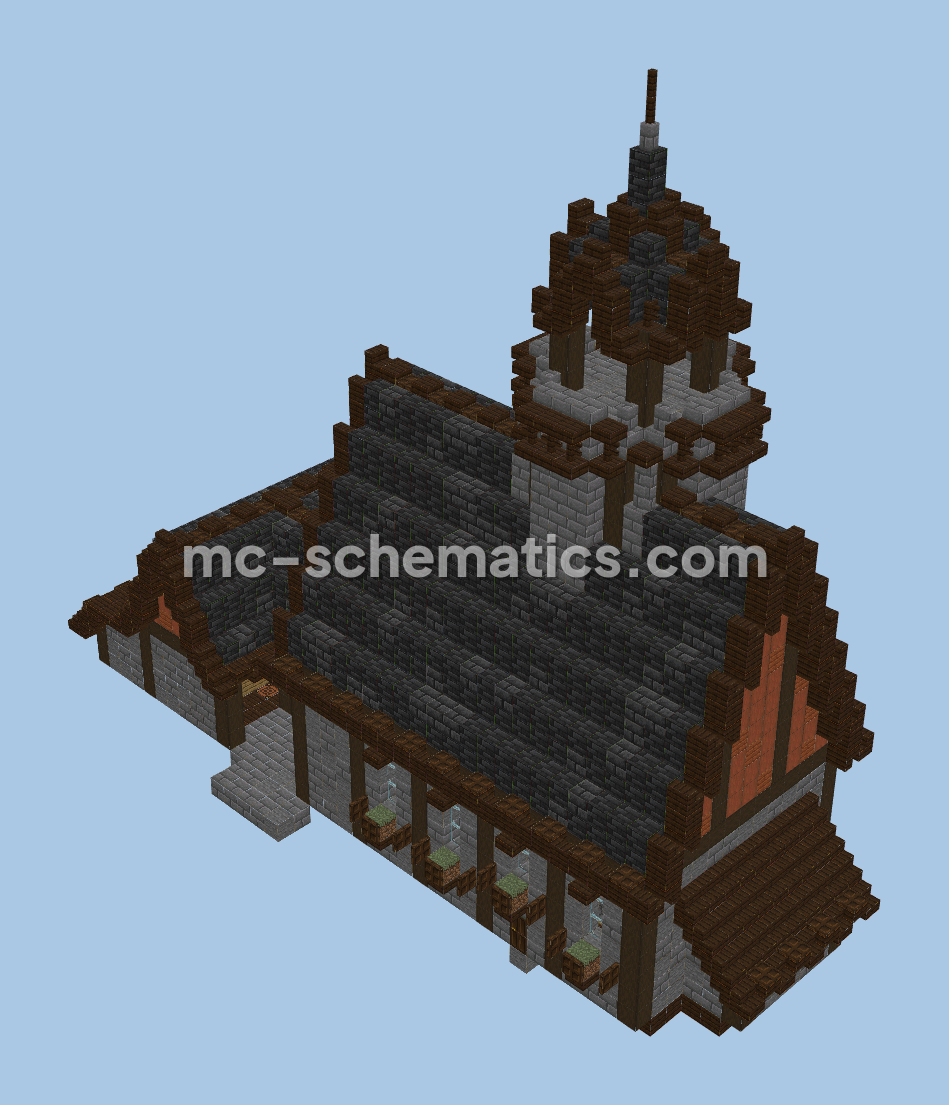 Medieval Tree Farm With Storage Minecraft schematic