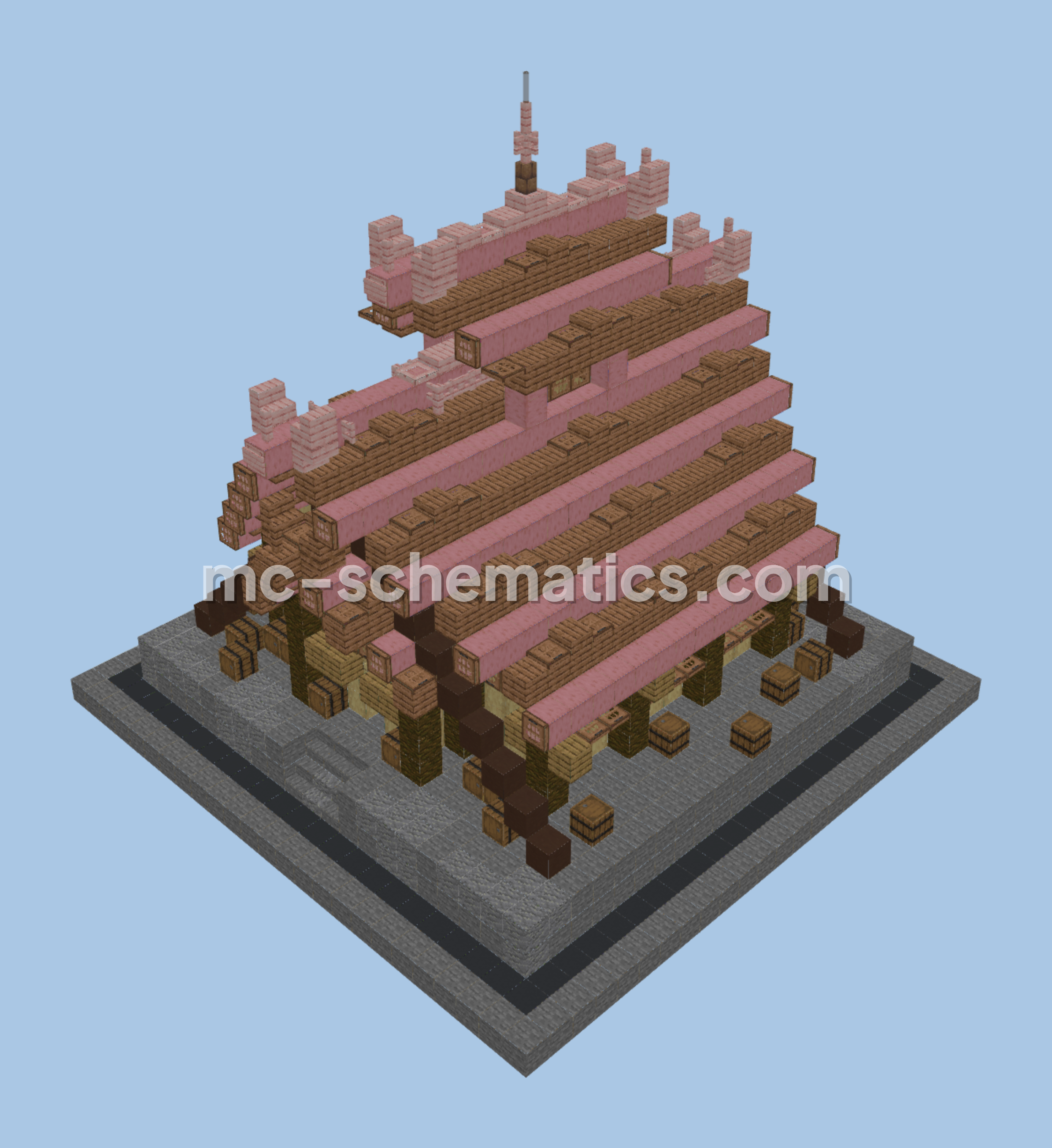 Medieval Viking Wooden Base Minecraft schematic preview