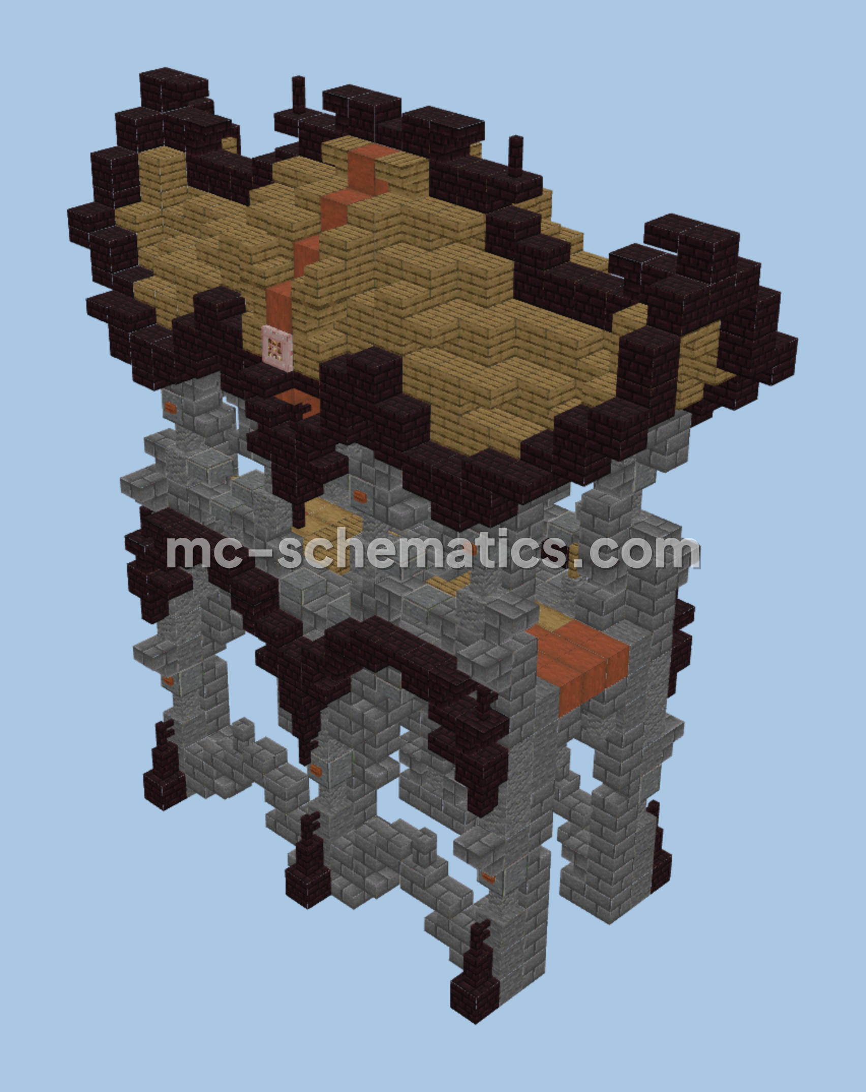 Medieval Wall Structure Minecraft schematic preview