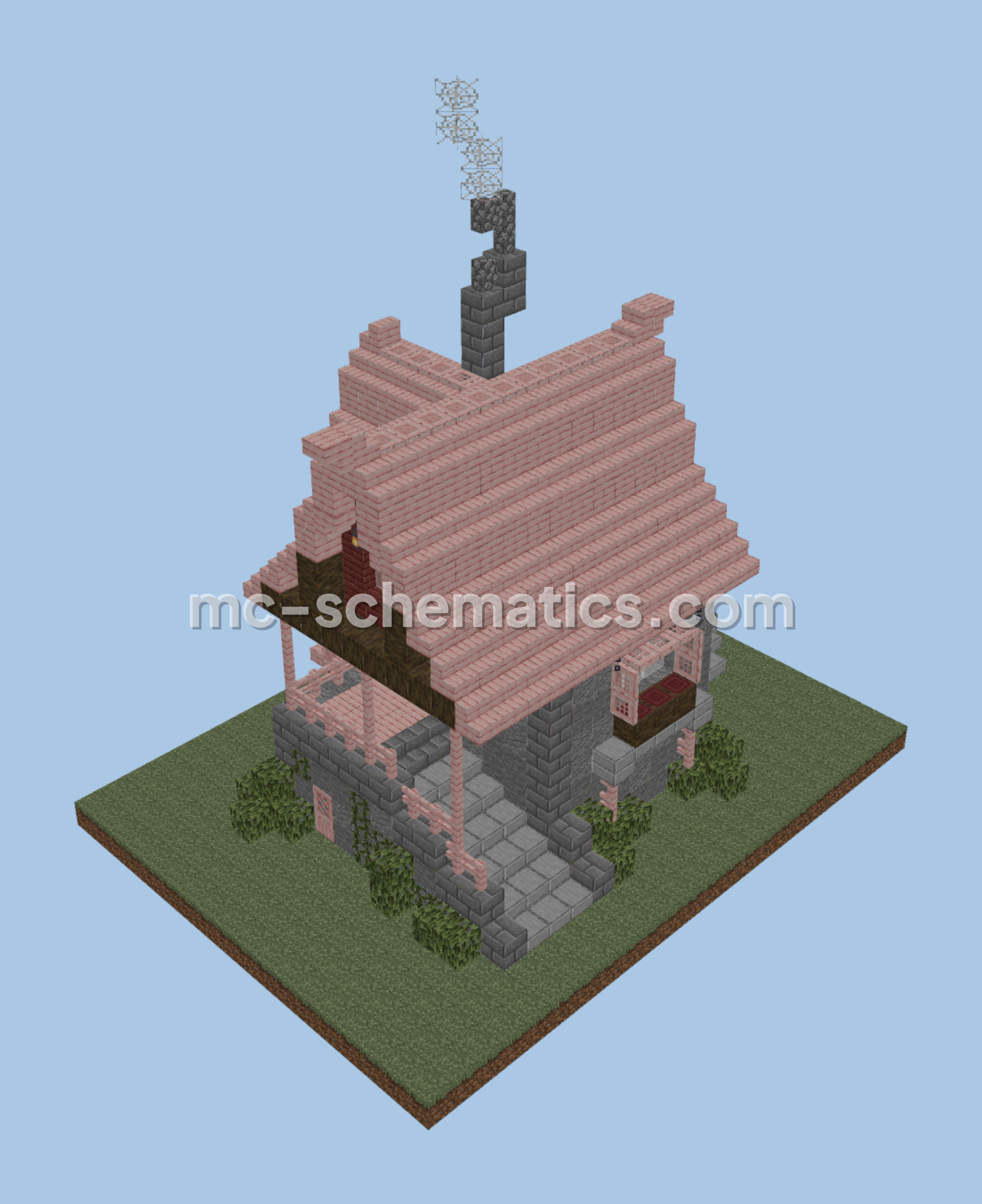 Medieval Watermill Structure Minecraft schematic preview