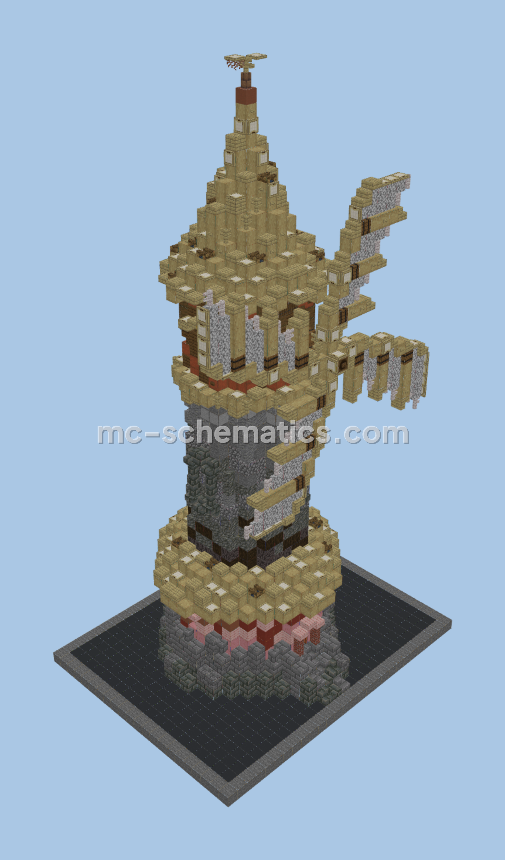 Medieval Windmill Tower Minecraft schematic preview