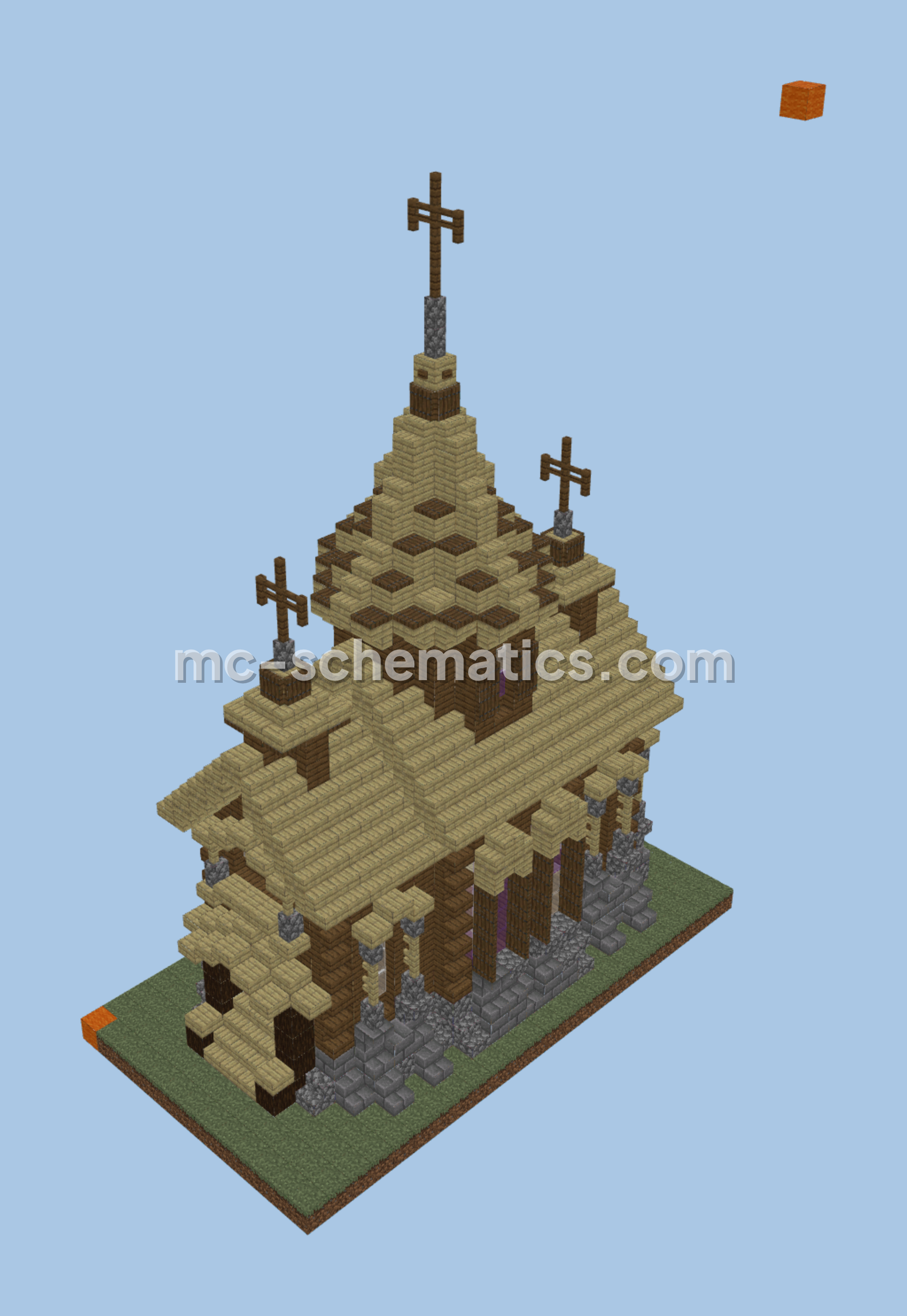 Medieval Wooden Church Schematic Minecraft schematic