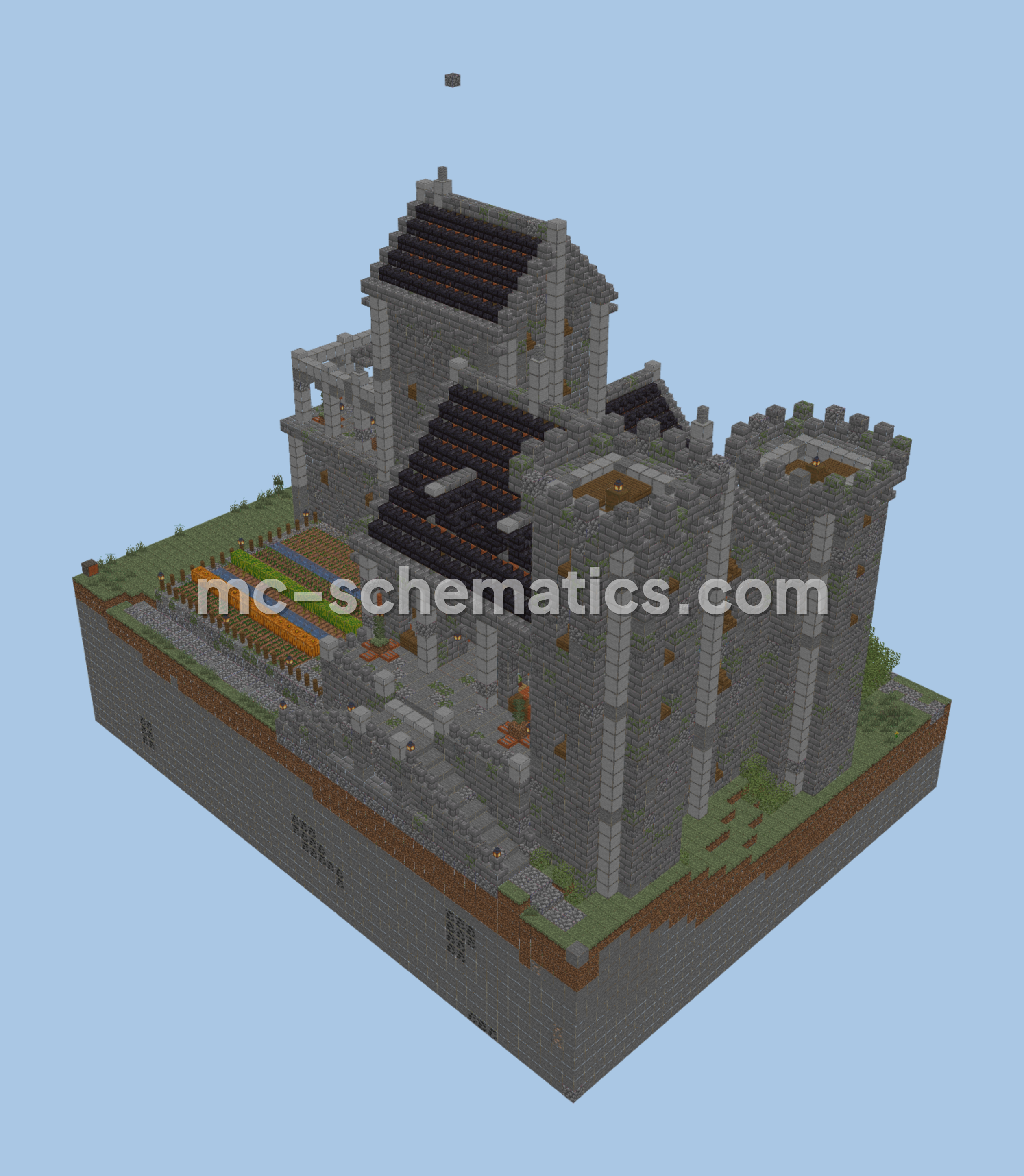 Medium Furnished Castle for Survival Minecraft schematic preview