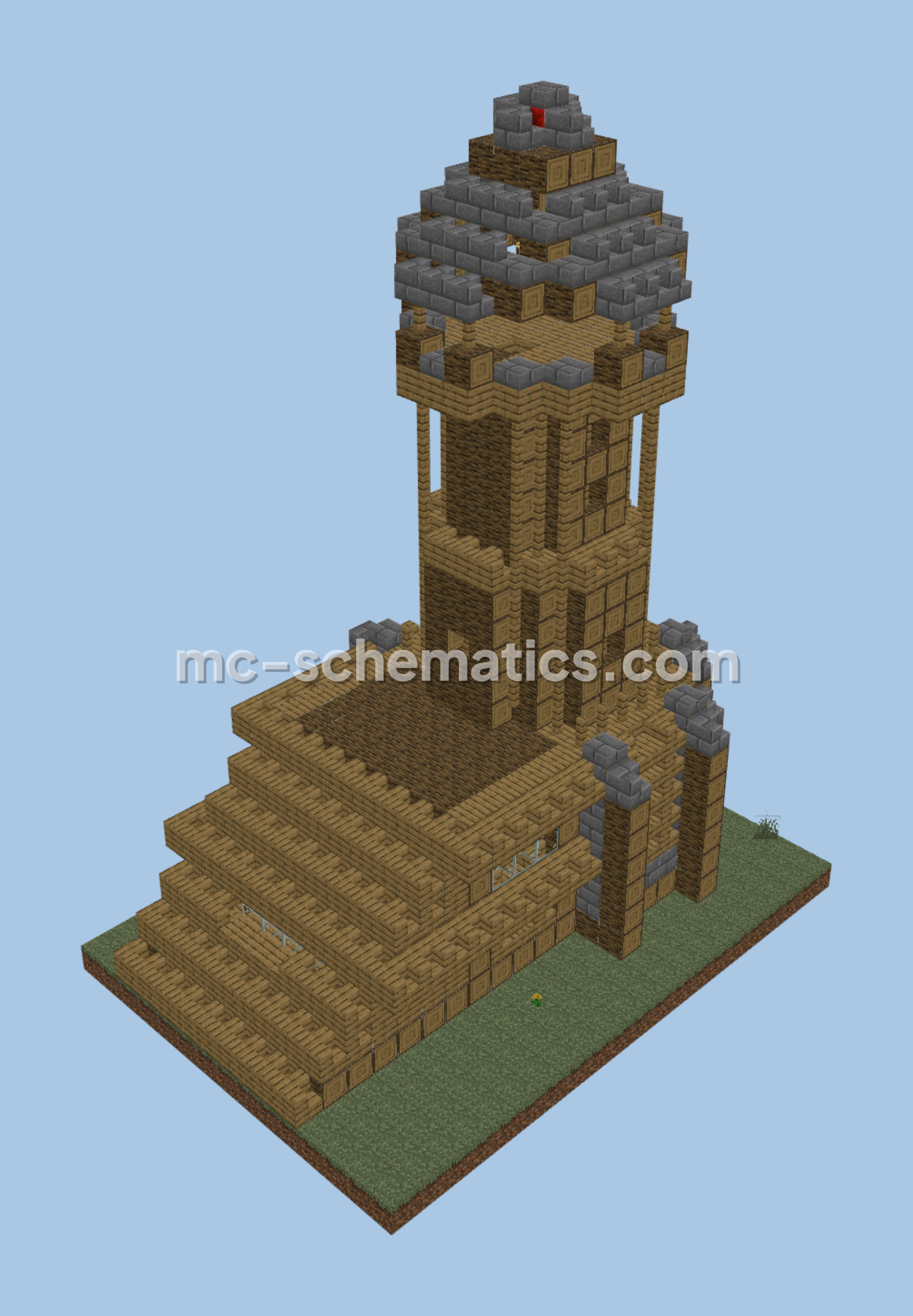Medium Medieval House Tower Minecraft schematic preview