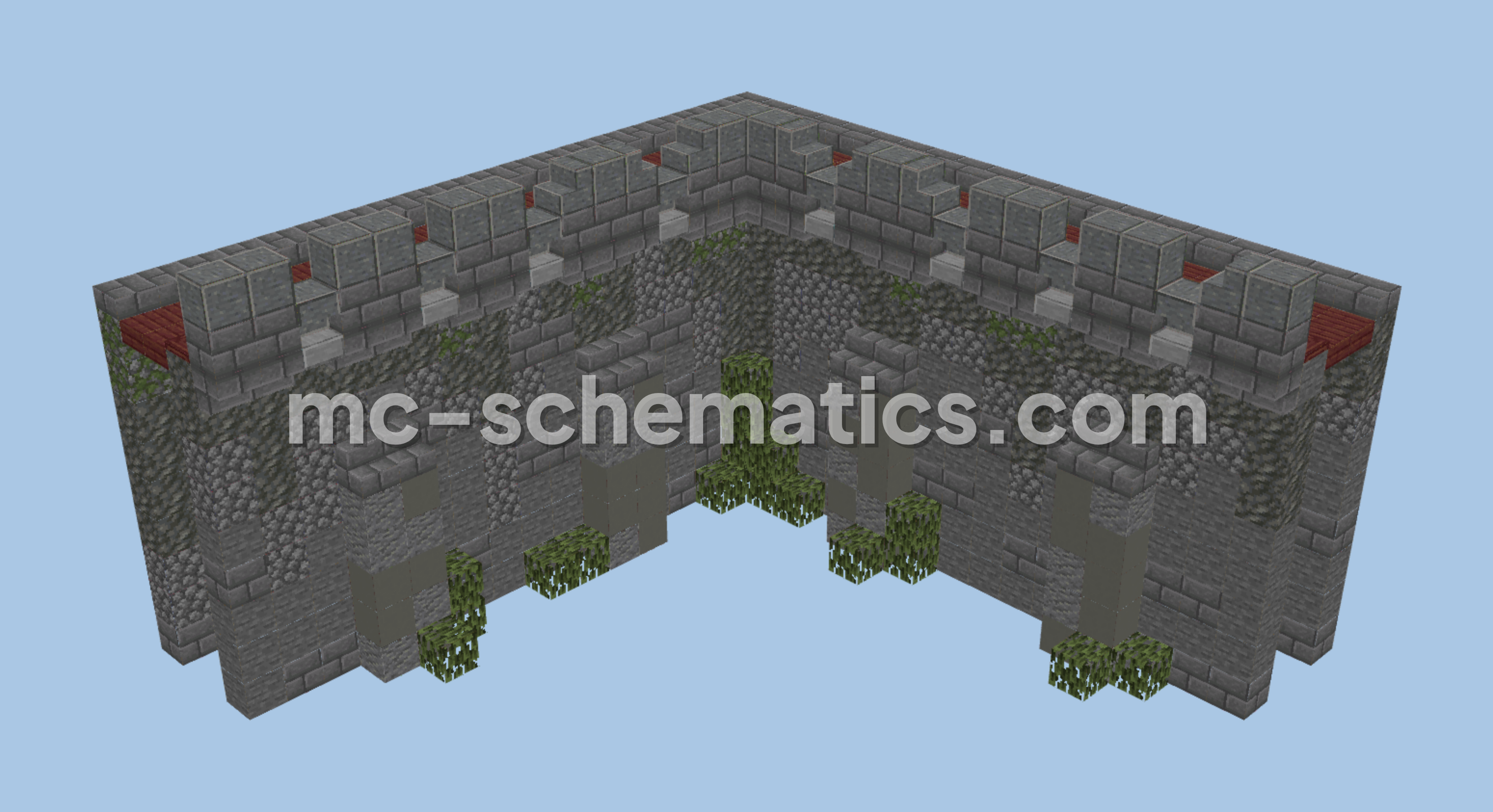 Medium Reverted Corner Wall Structure Minecraft schematic preview