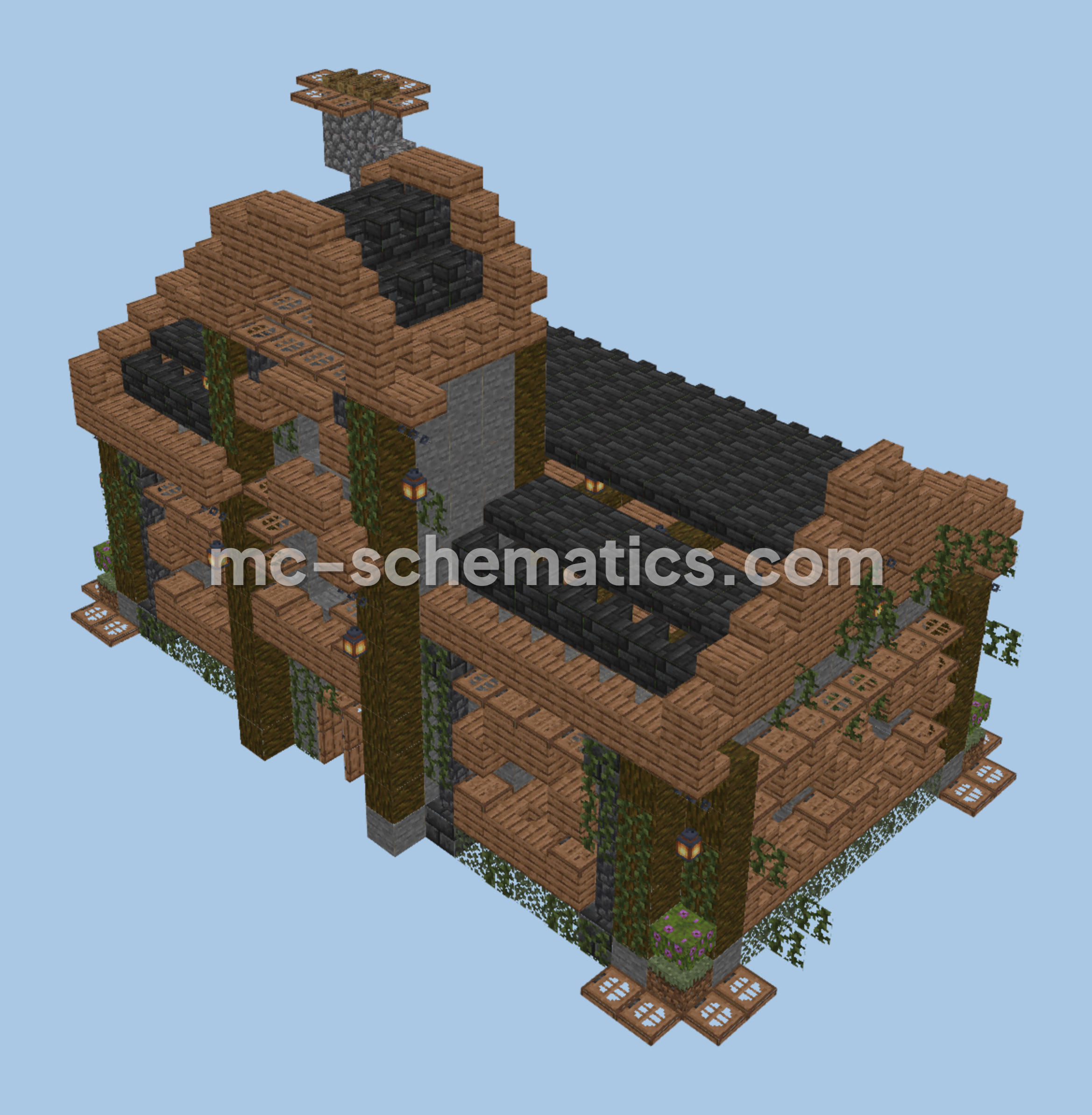 Simple Medieval House Build Minecraft schematic preview