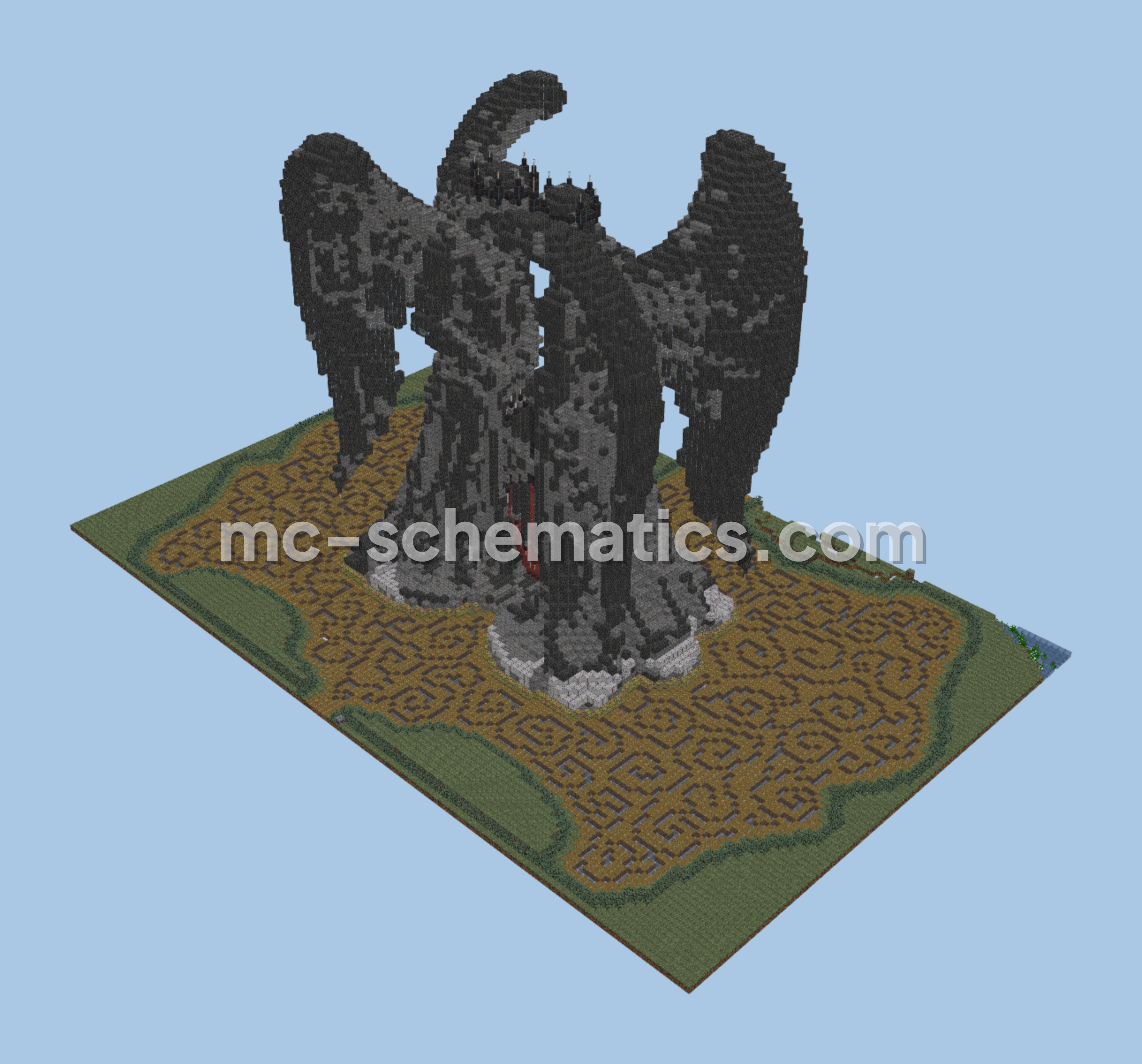 Mega angel statue Minecraft schematic preview
