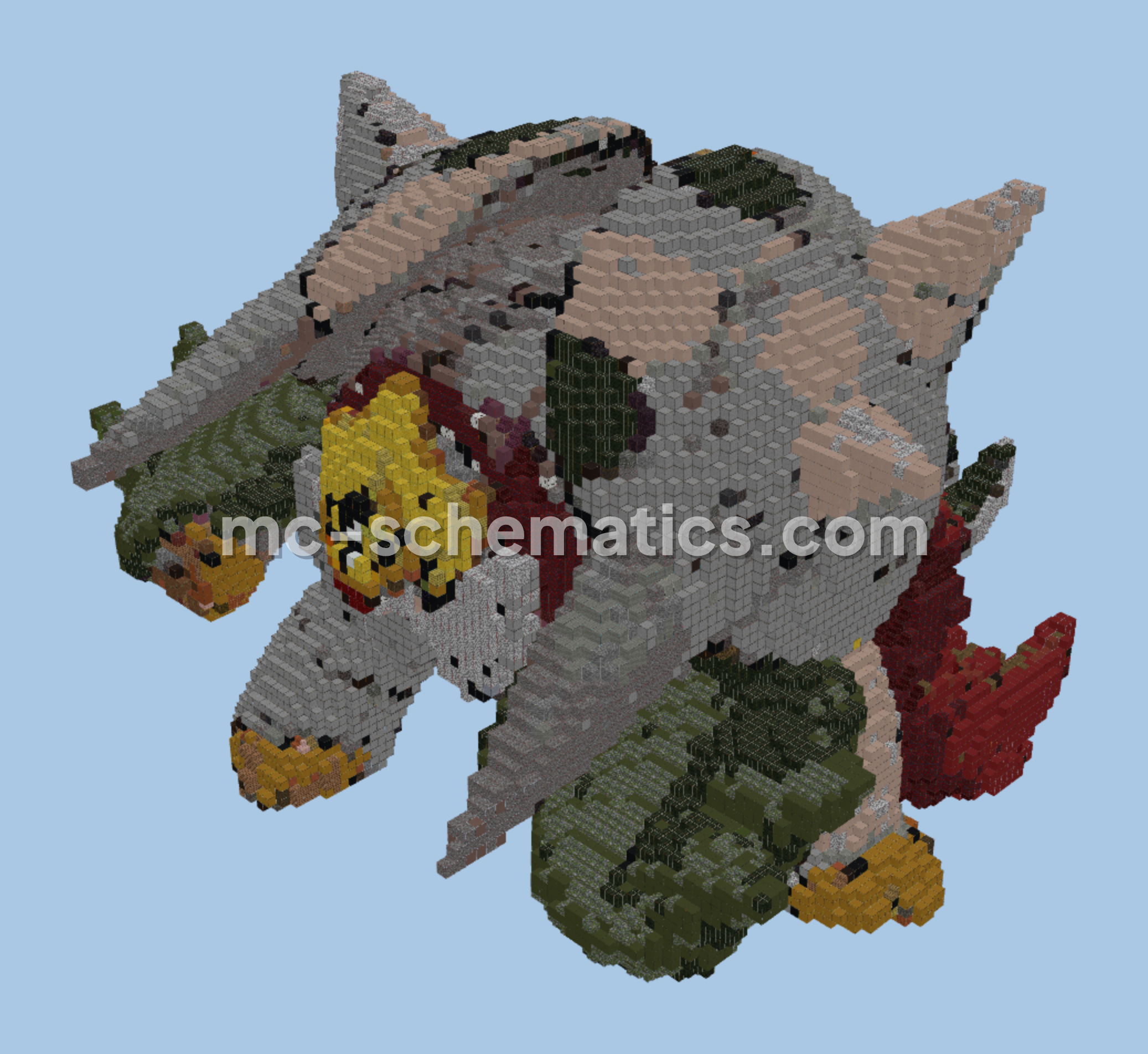 Mega Chesnaught Structure Minecraft schematic preview
